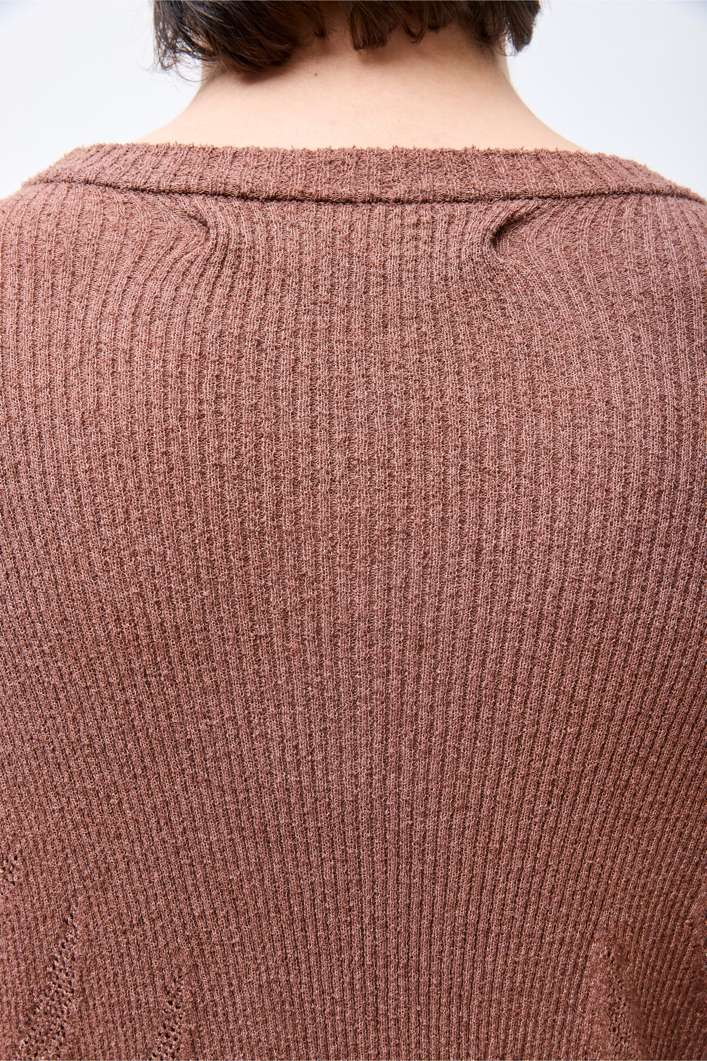 Light Knit Long Sleeve Top Brown