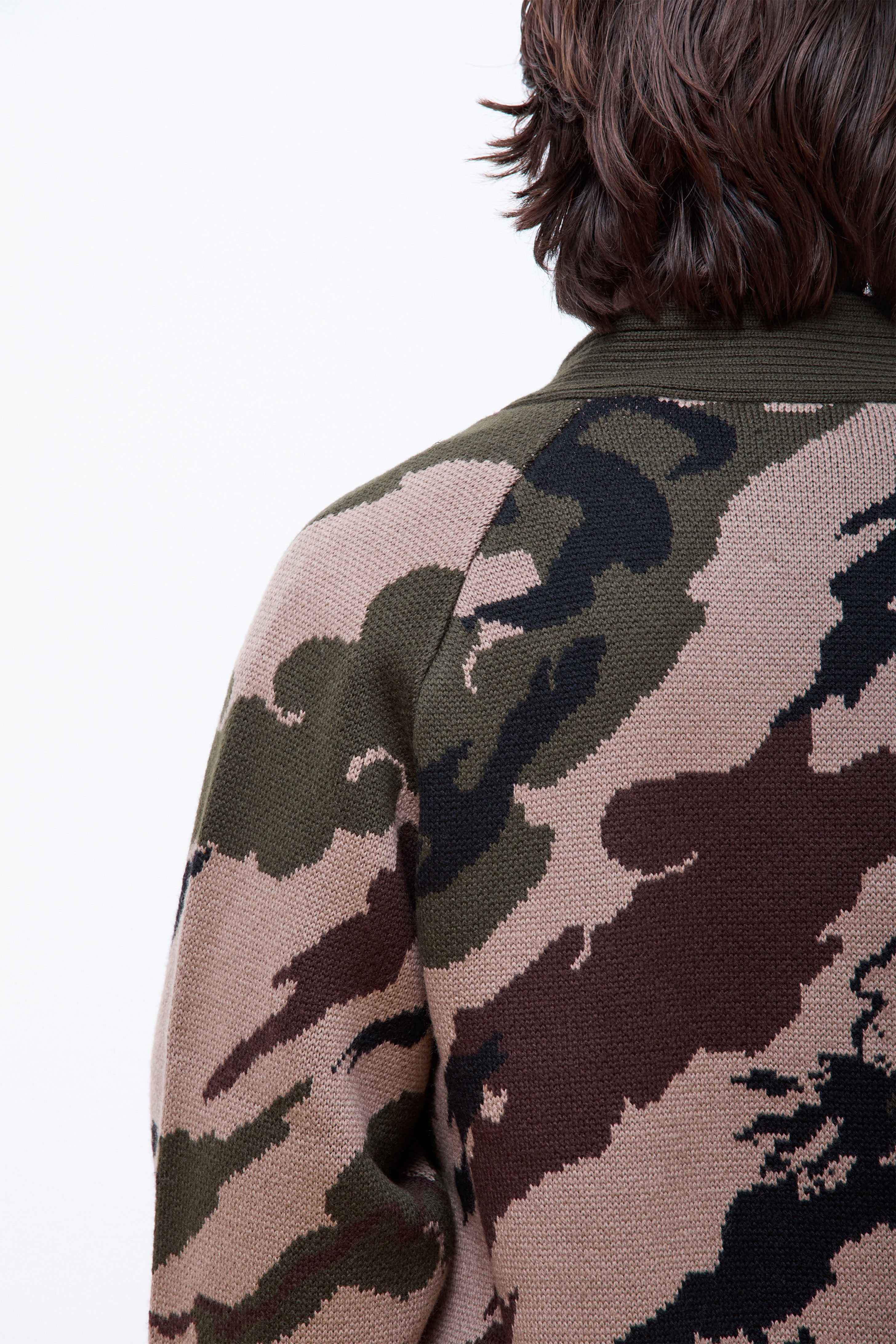 Camo Knitted Kimono Woodland