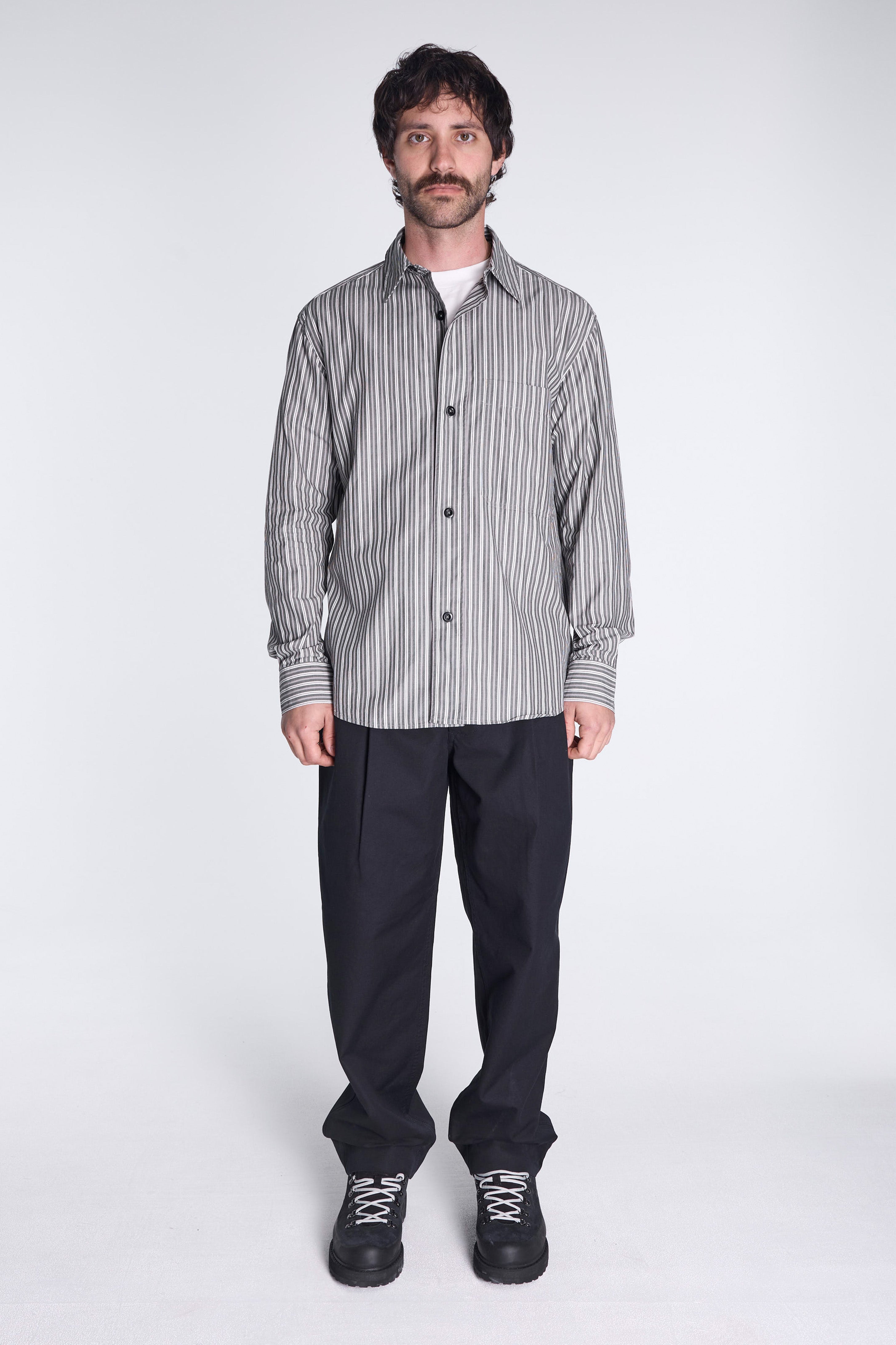 MHL Basic Shirt Forest/Grey/Off White