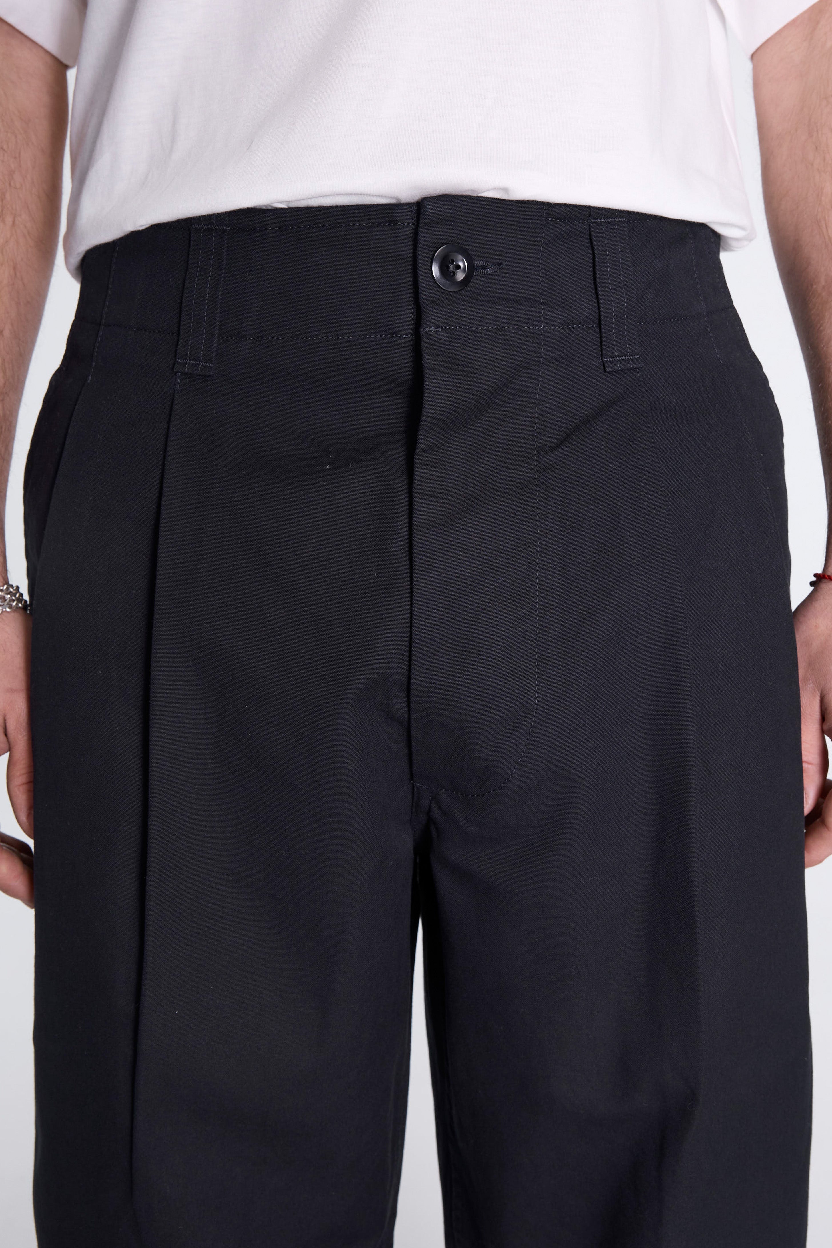 MHL Stitch Pleat Trousers Black
