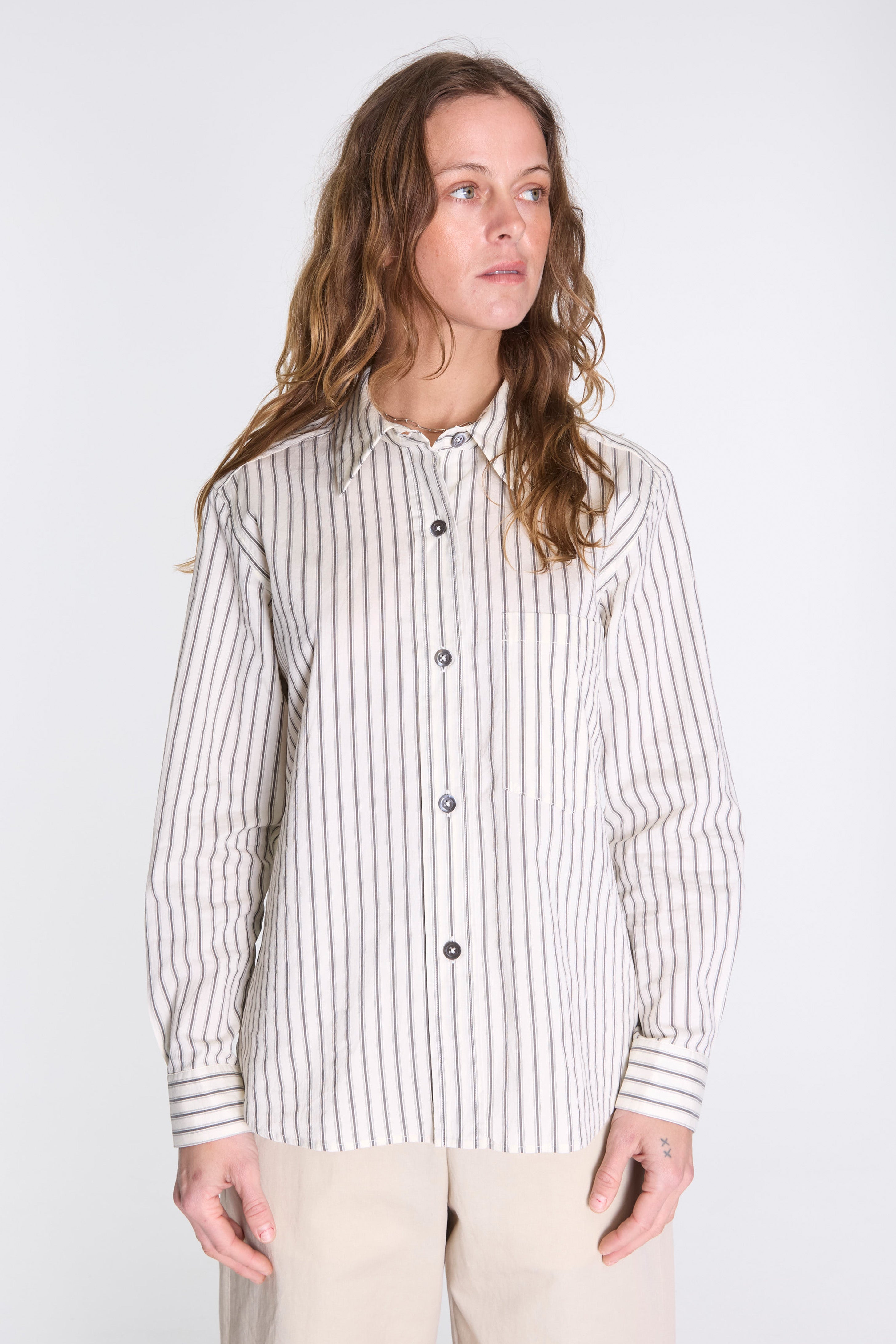 Simple Shirt Ecru/Grey/Black