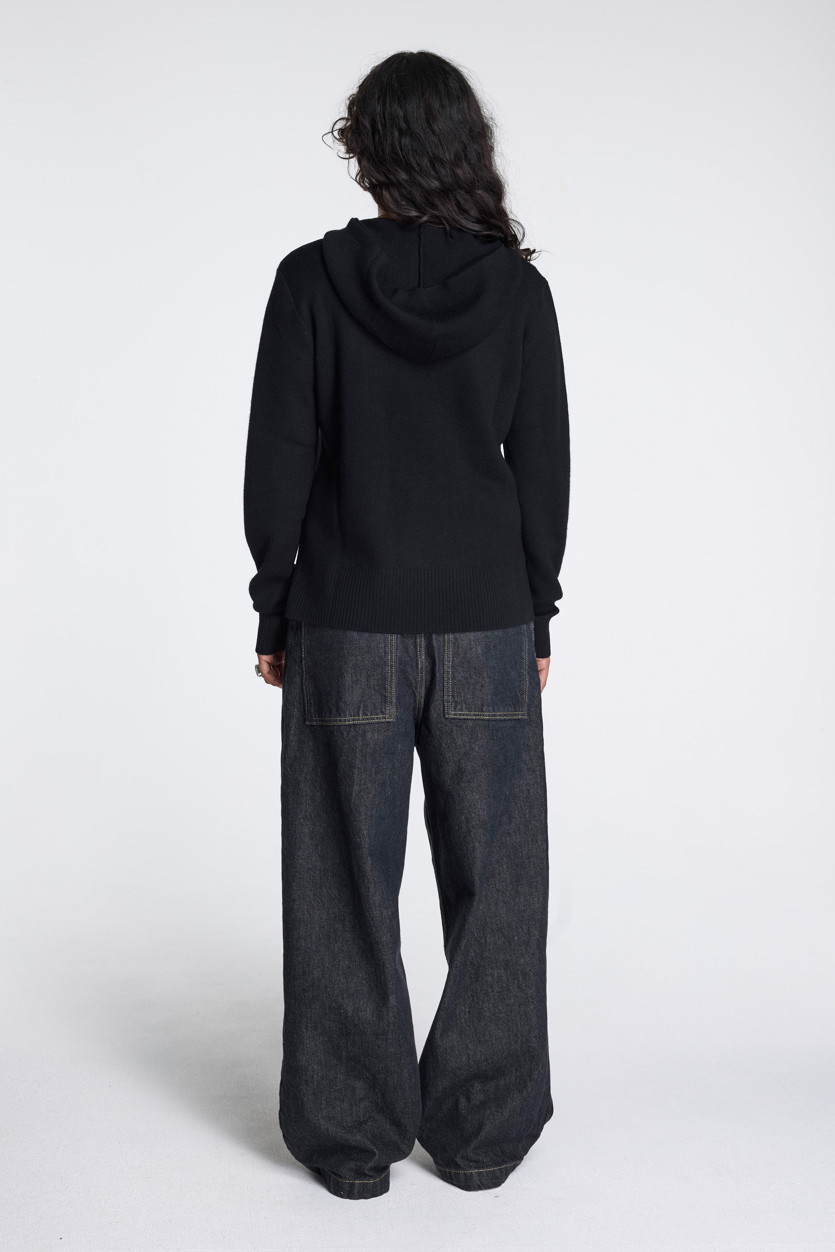 Merino Pullover Hoodie Black