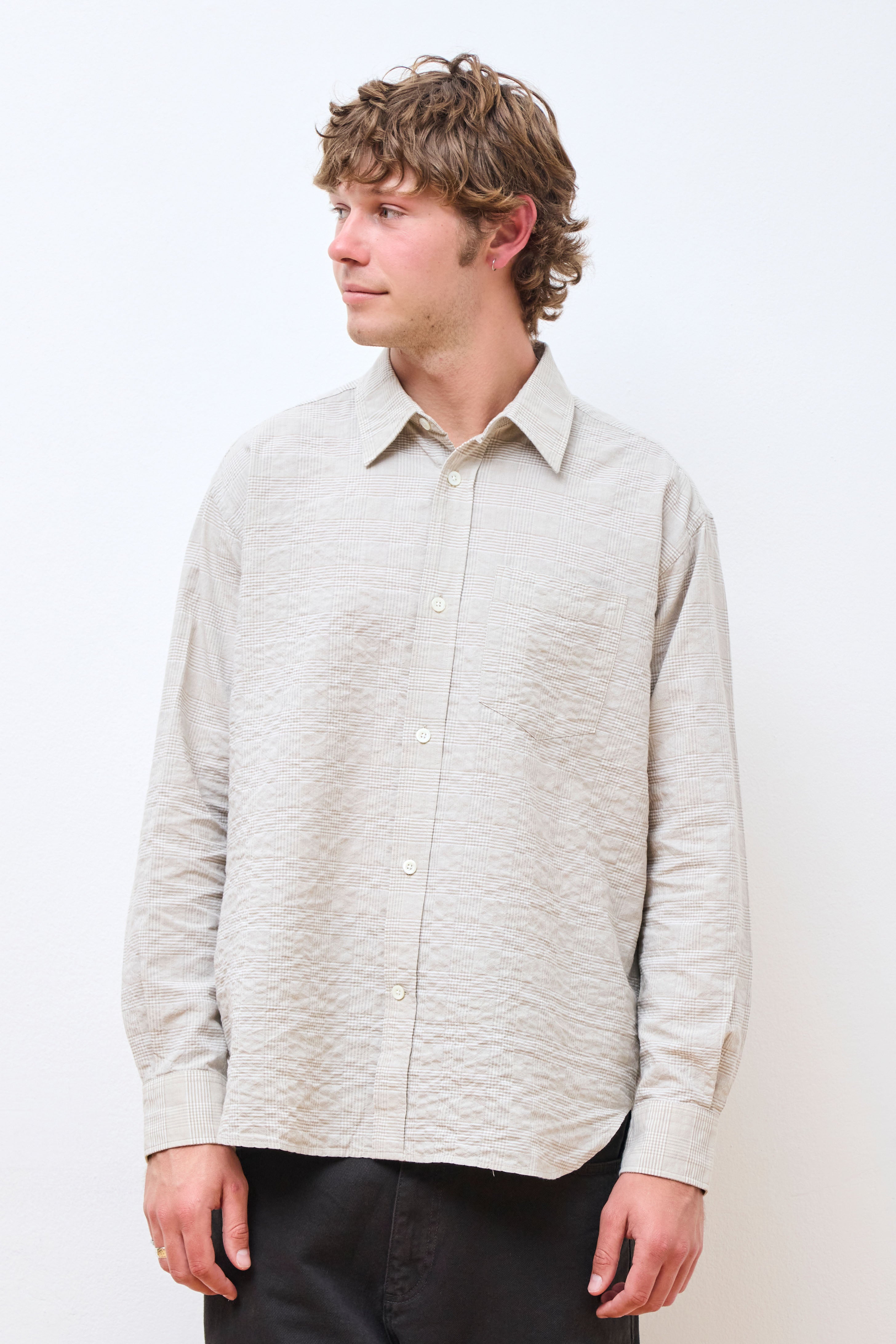 Ole Oversized Check Shirt Heathland Brown