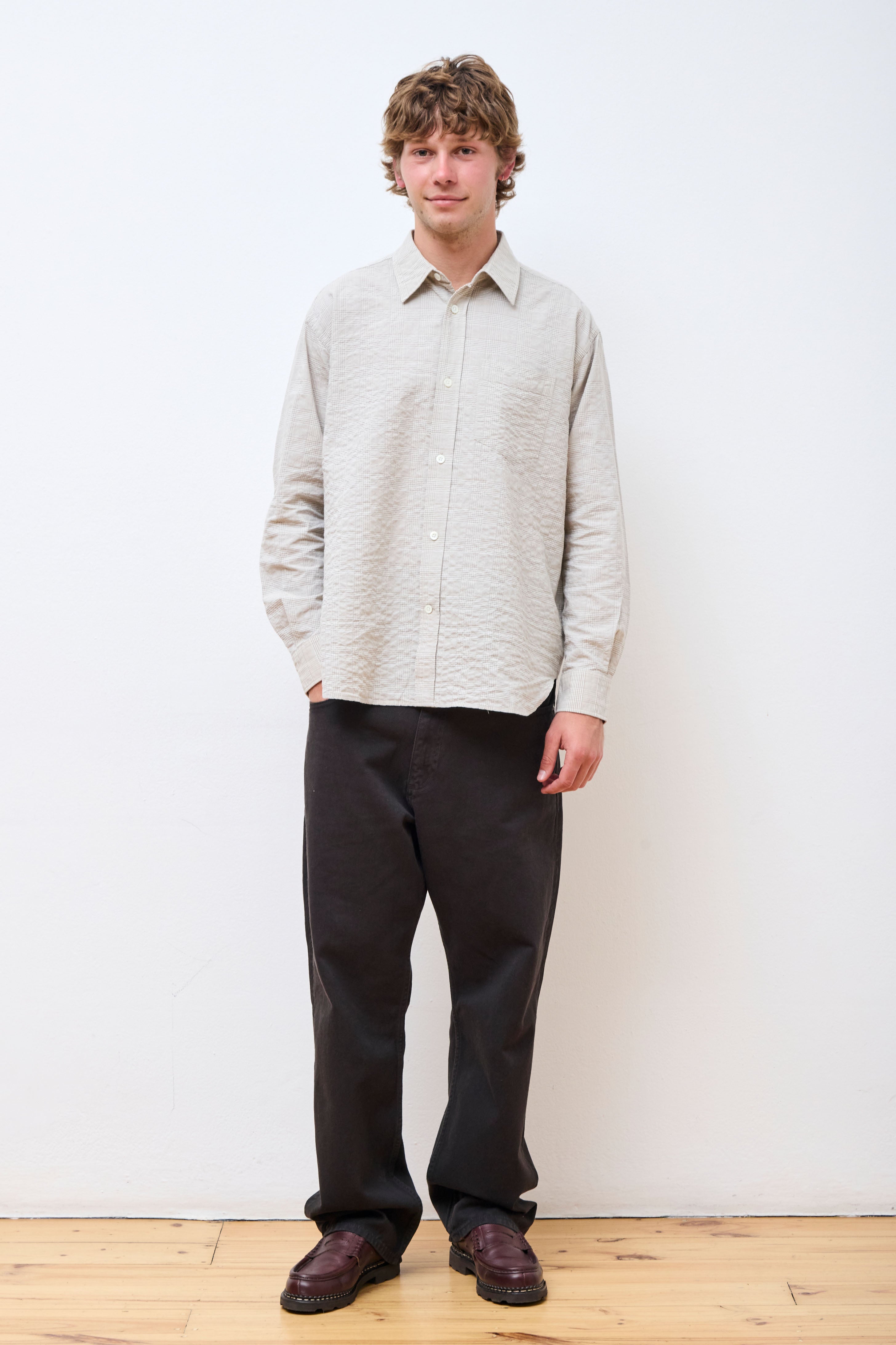 Ole Oversized Check Shirt Heathland Brown