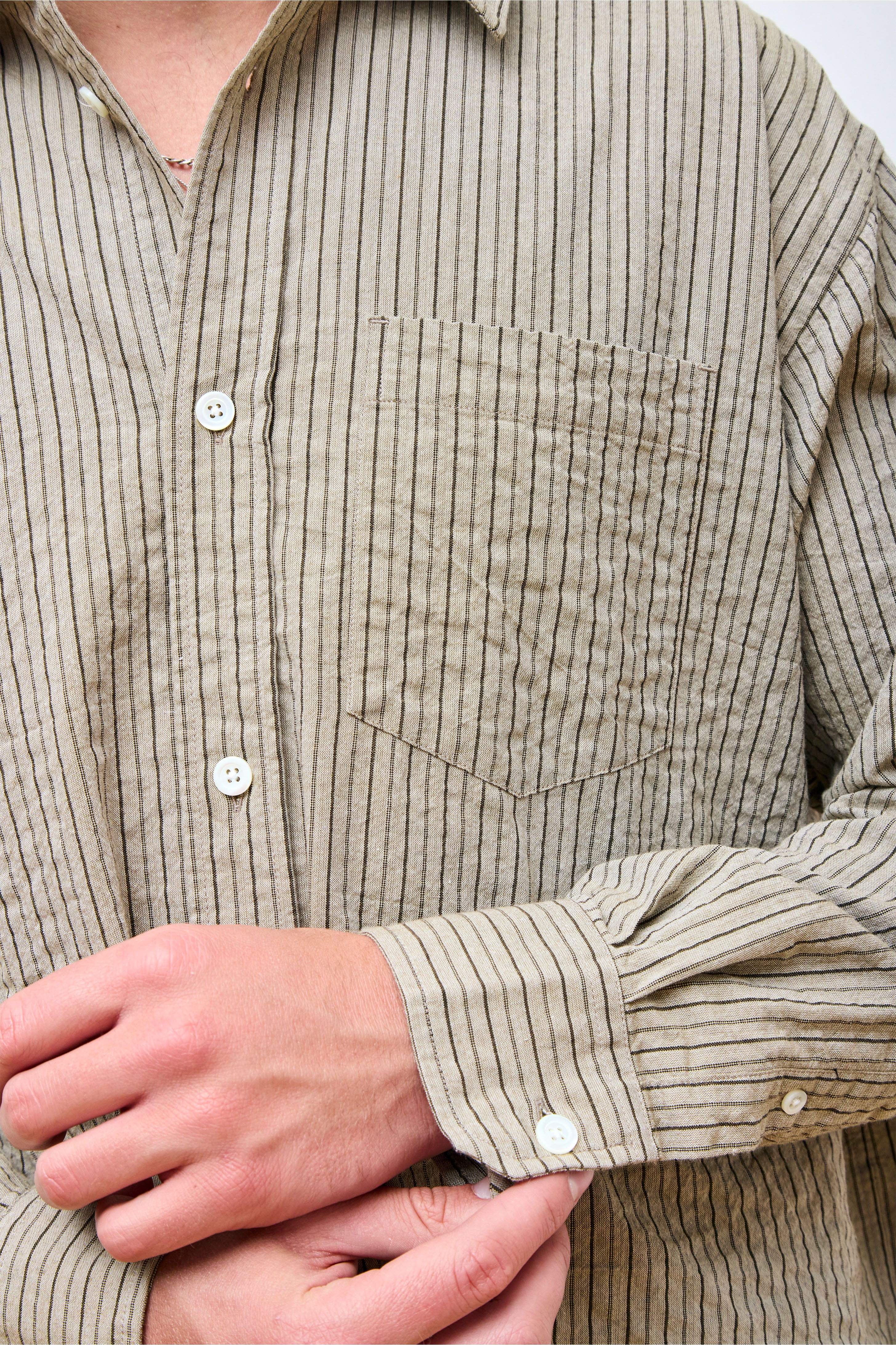 Ole Oversized Striped Shirt Clay