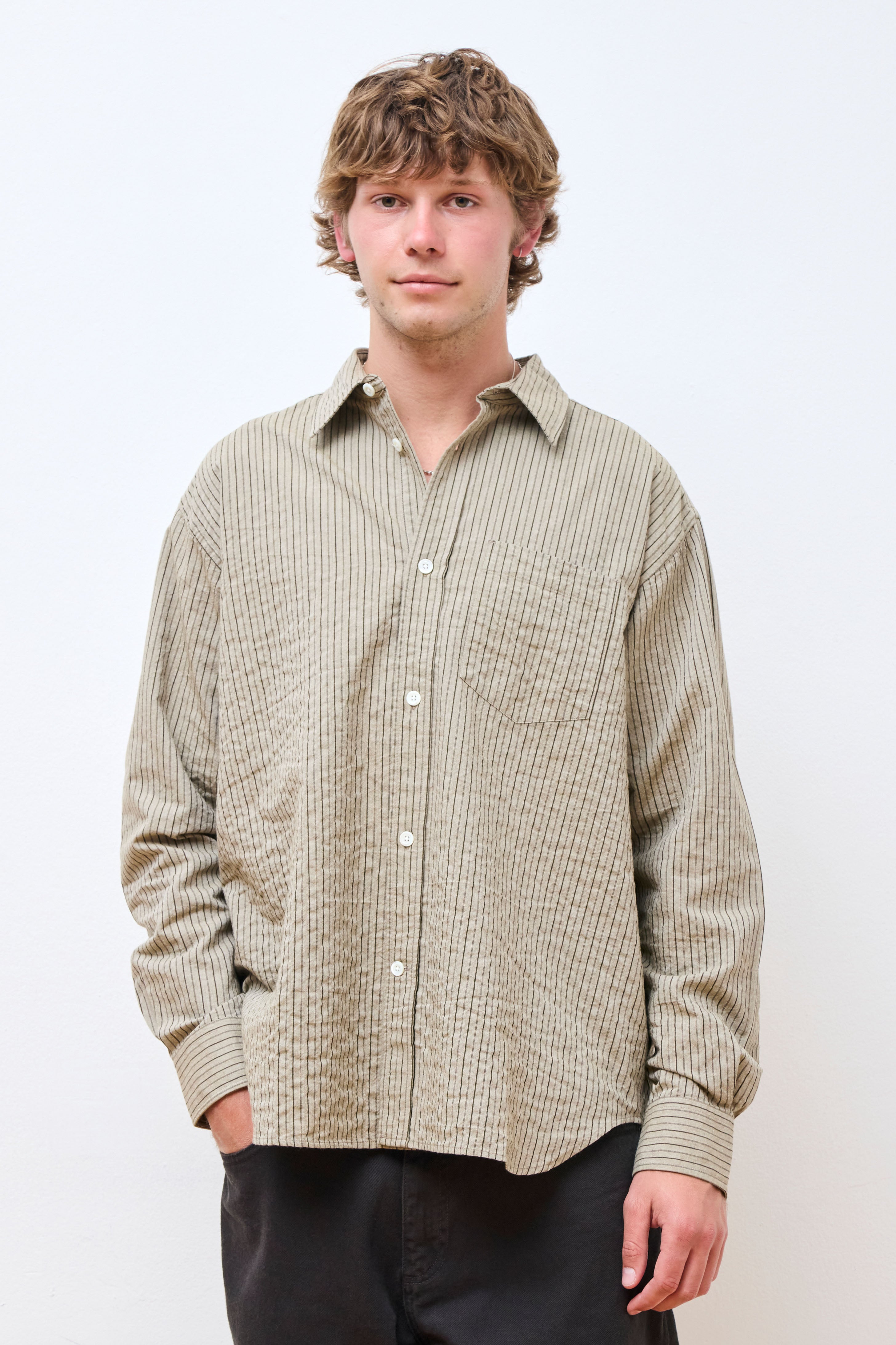 Ole Oversized Striped Shirt Clay