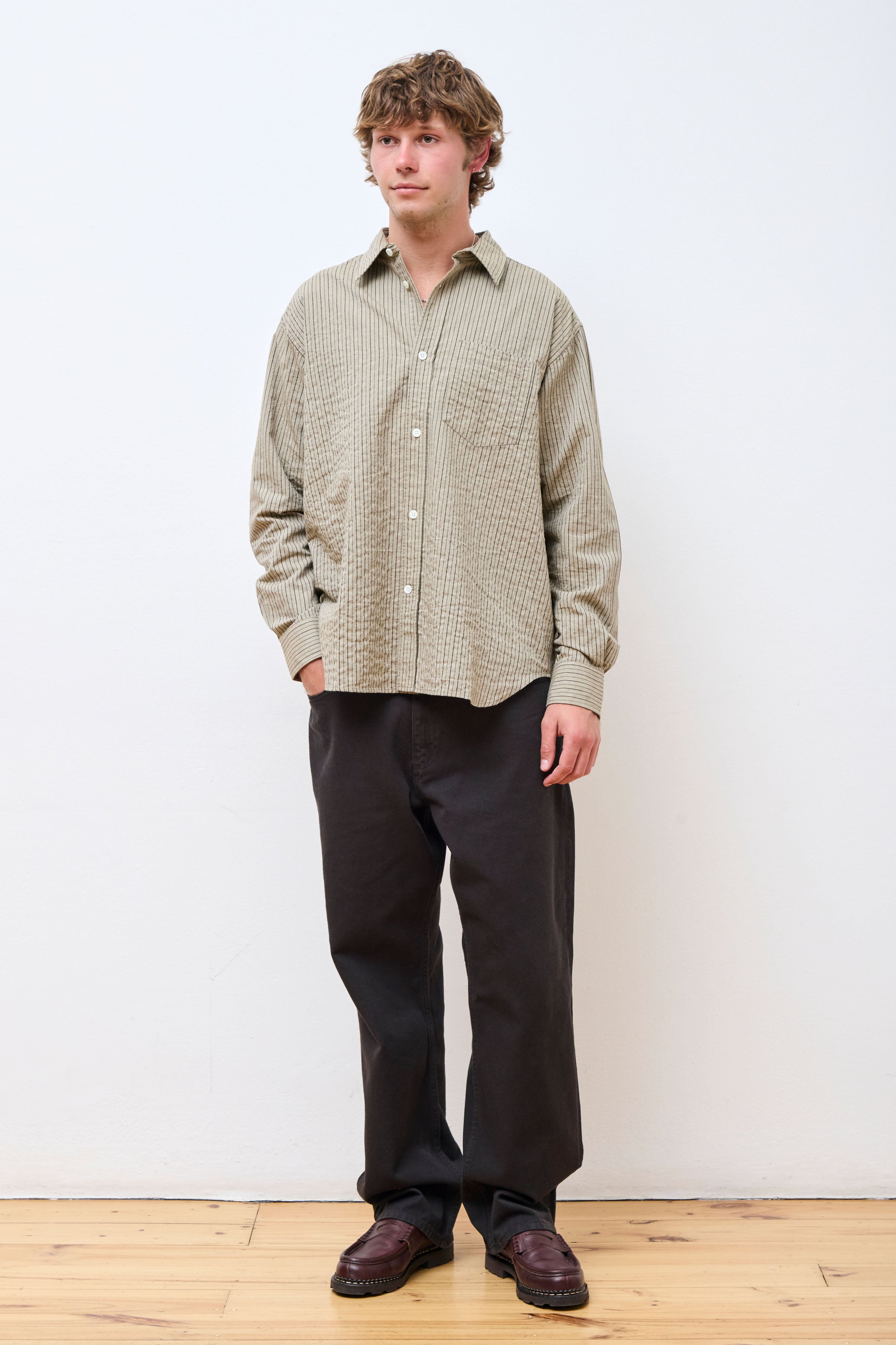 Ole Oversized Striped Shirt Clay