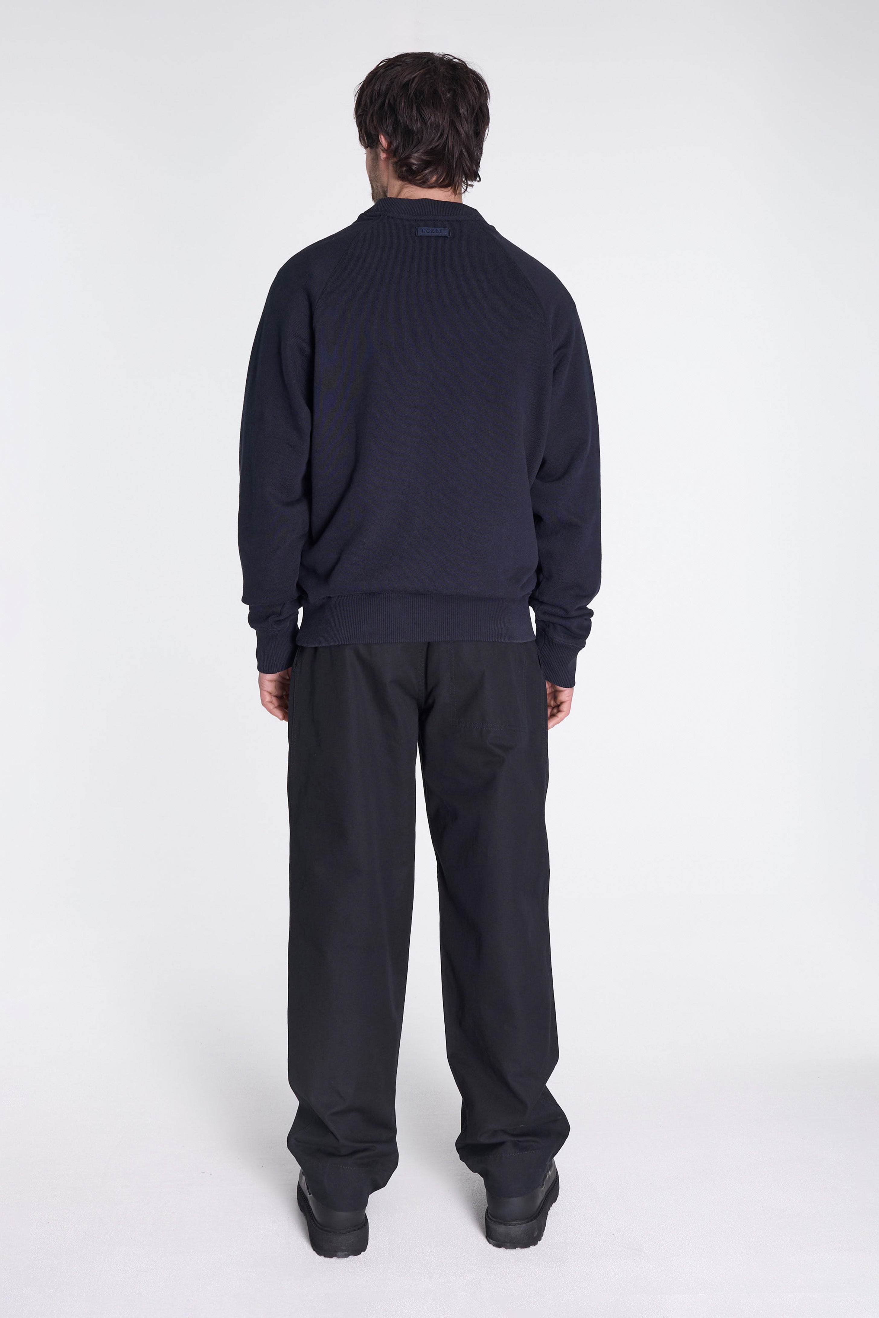Tyr Relaxed Organic Loopback Raglan Crew Dark Navy