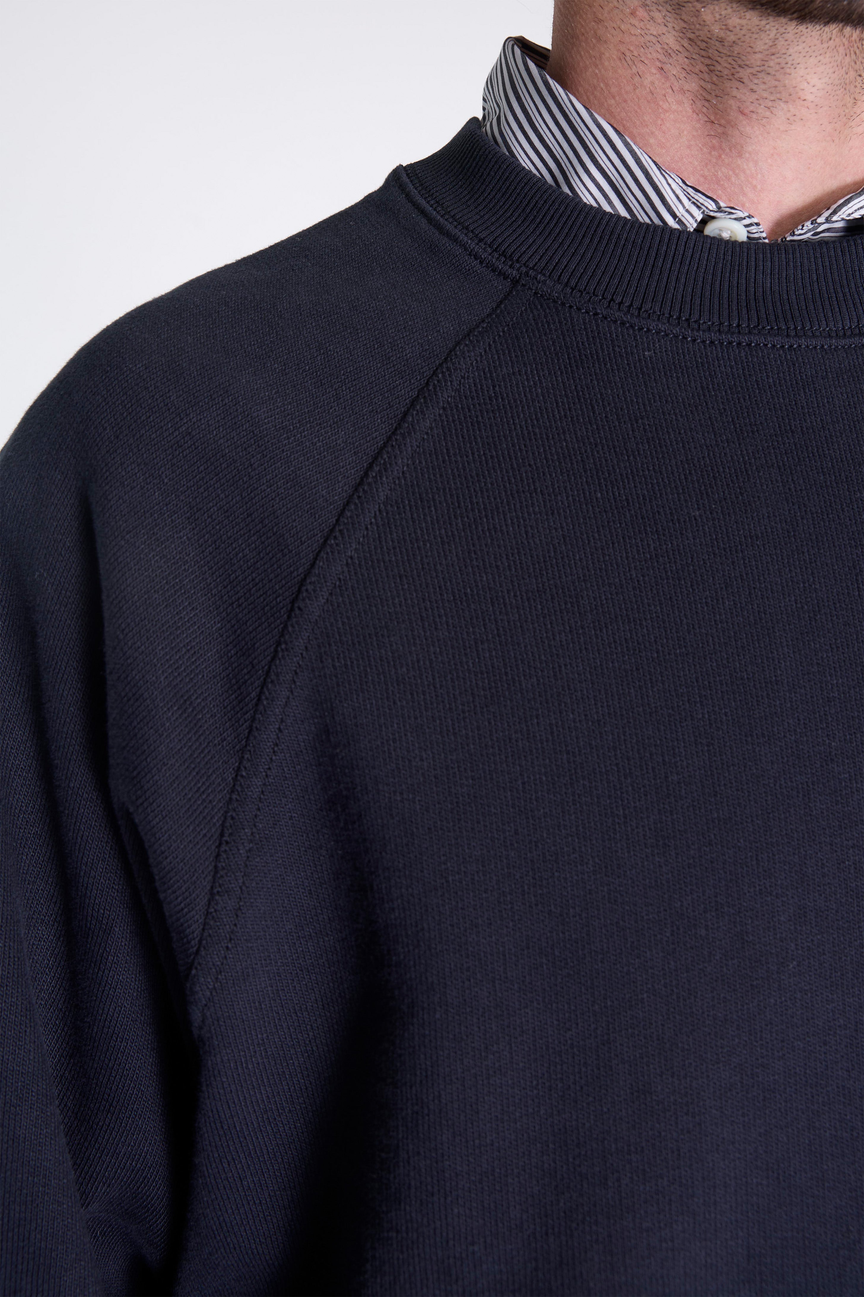 Tyr Relaxed Organic Loopback Raglan Crew Dark Navy