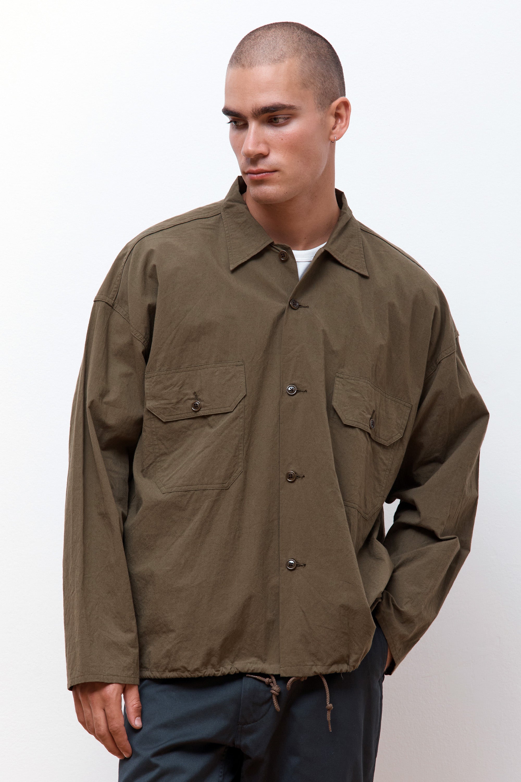 Nanamica Cotton Wool Deck Shirt Khaki 