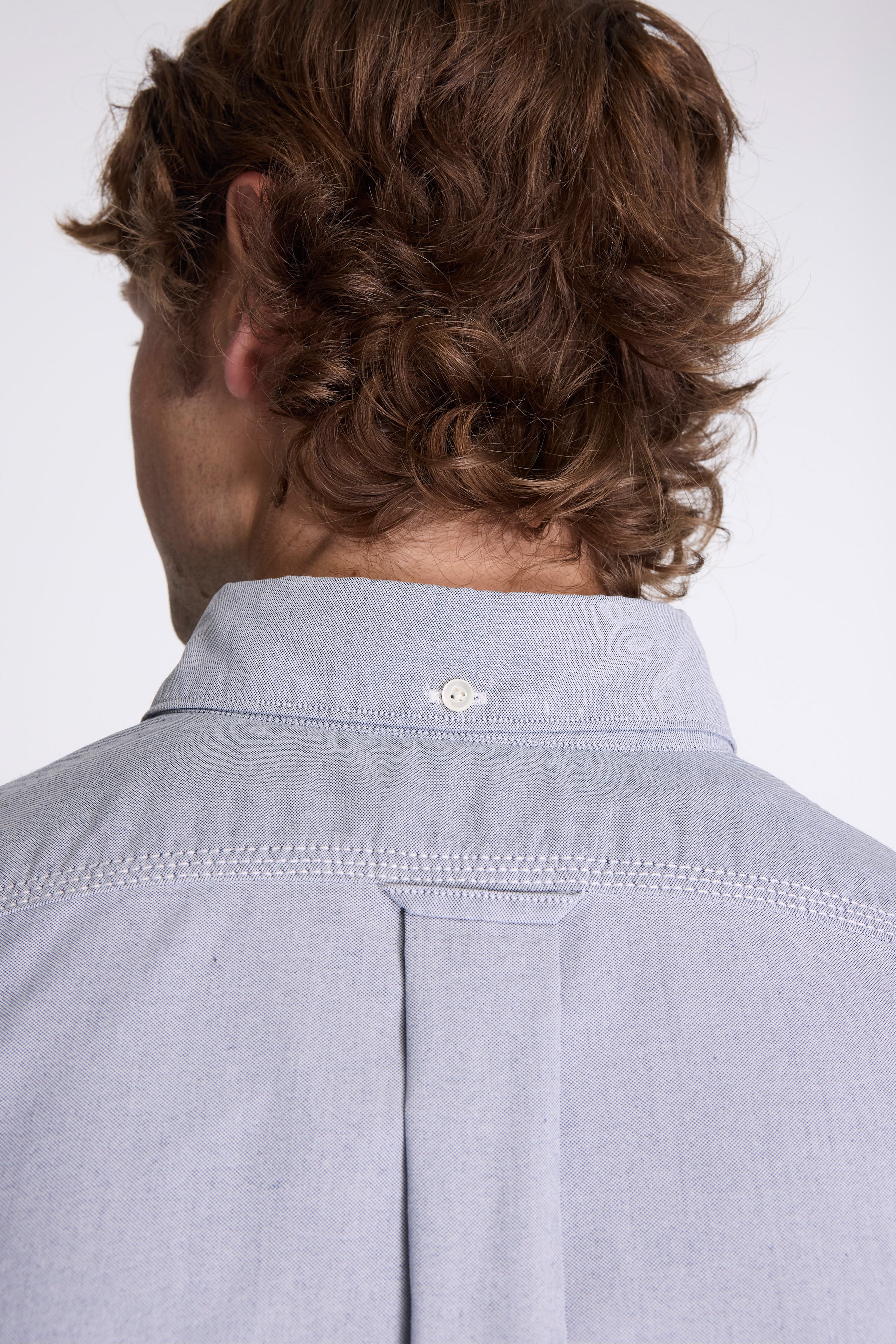 Button Down Wind Shirt Grayish Navy