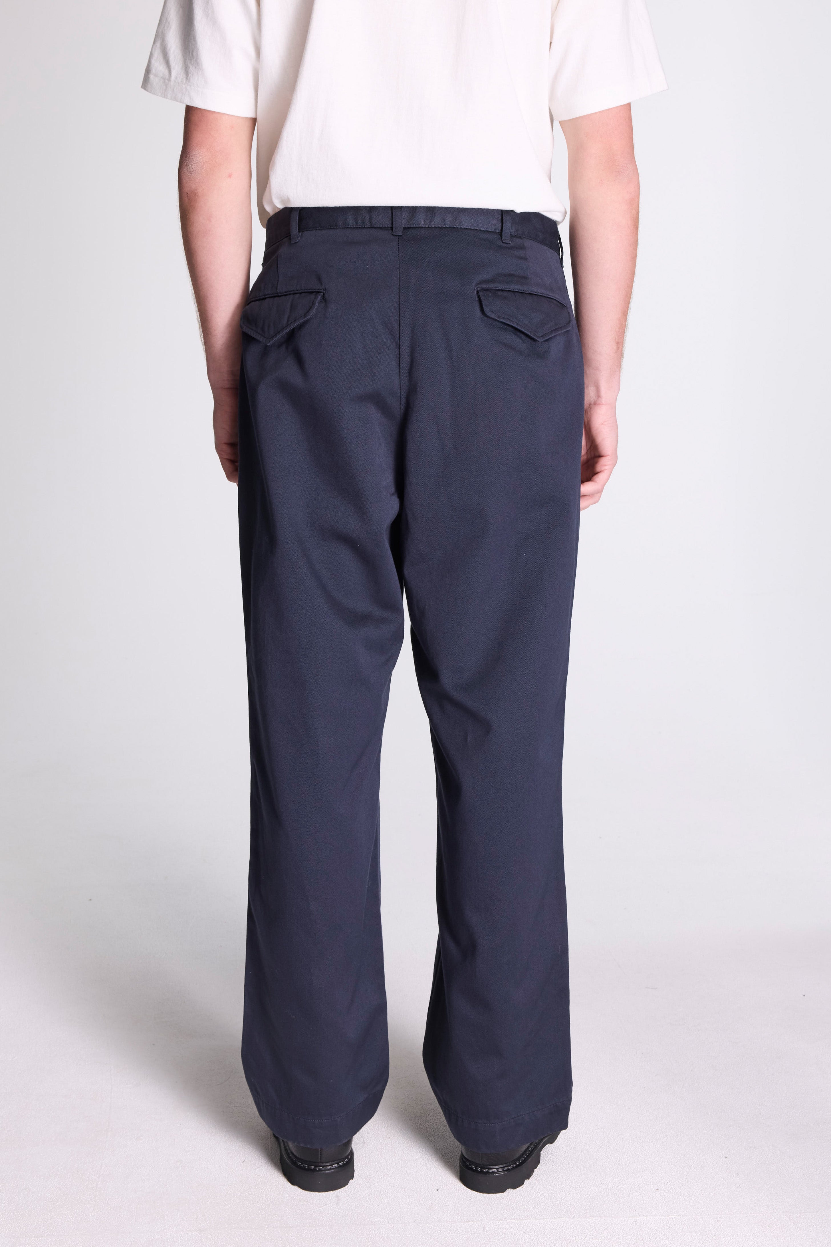 Double Pleated Chino Pants Navy