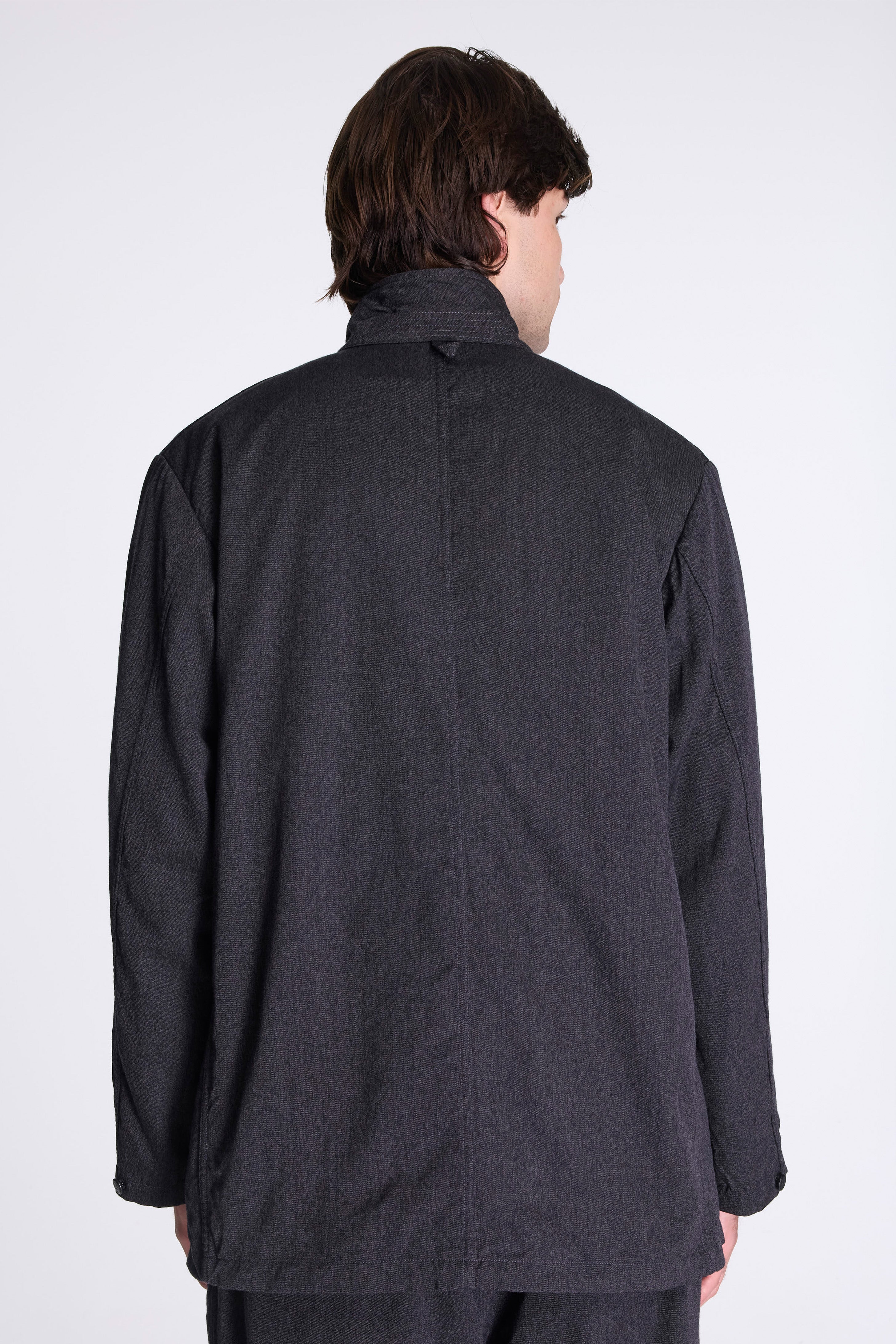 Wool Gabardine Club Jacket Charcoal