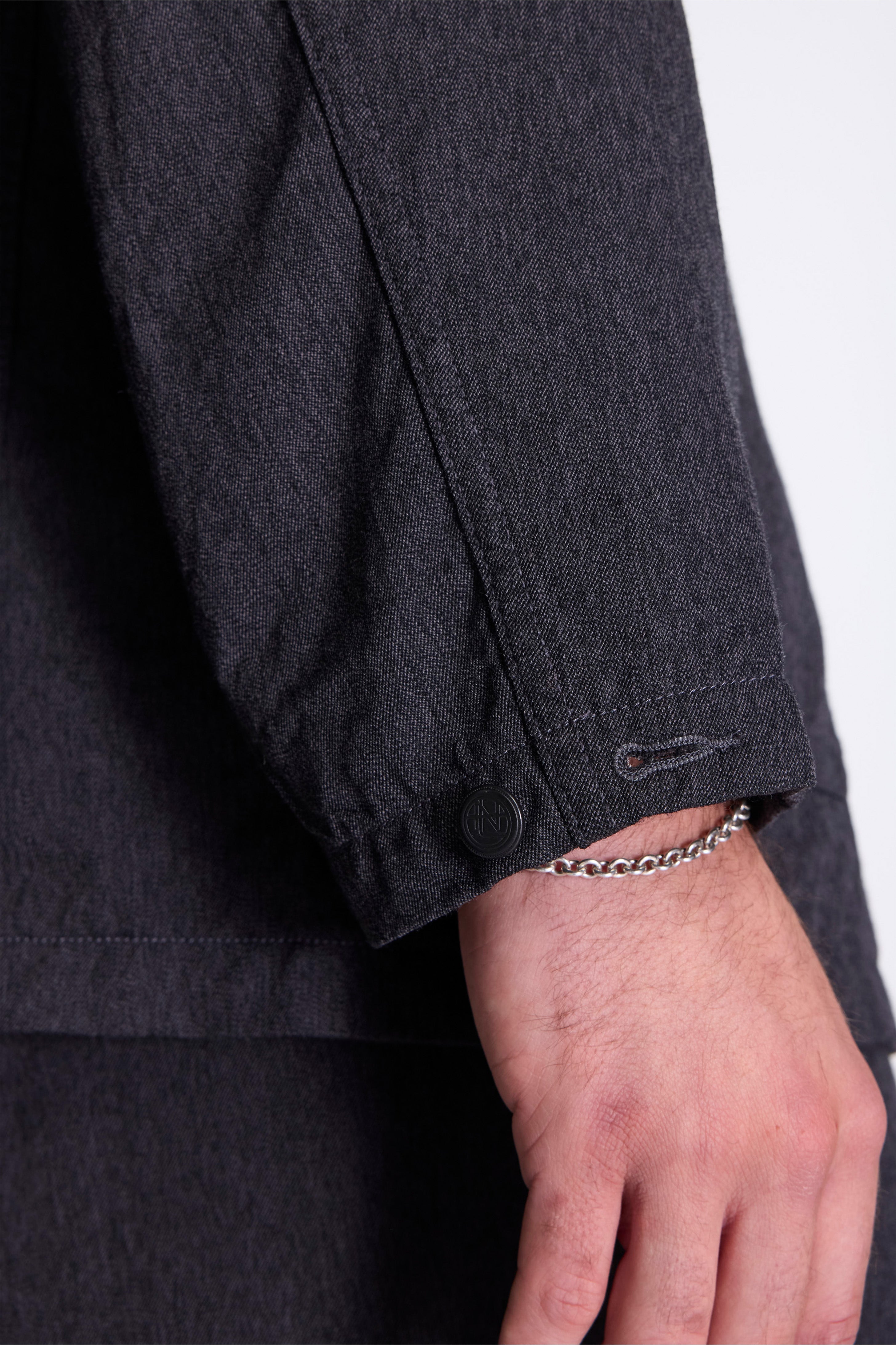 Wool Gabardine Club Jacket Charcoal
