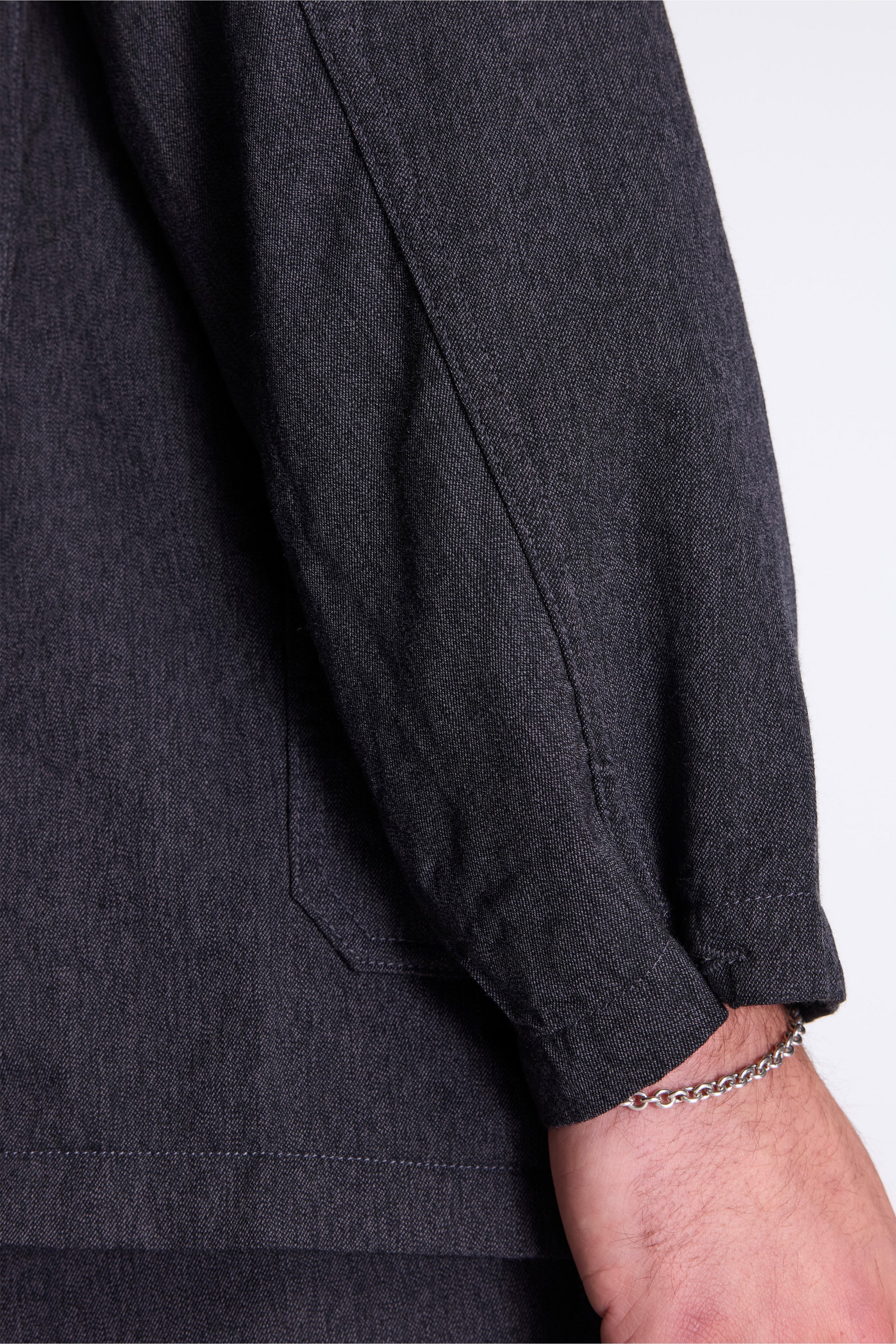 Wool Gabardine Club Jacket Charcoal