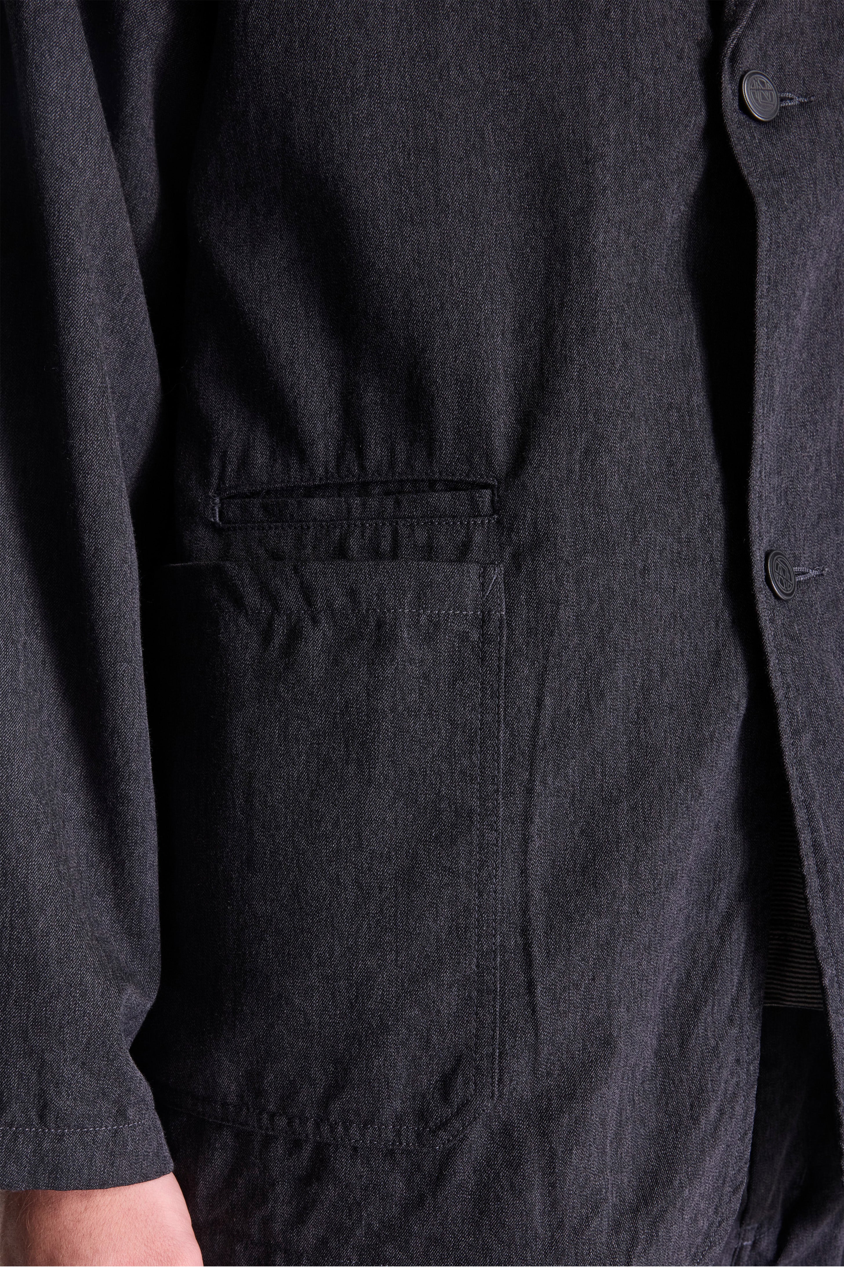 Wool Gabardine Club Jacket Charcoal