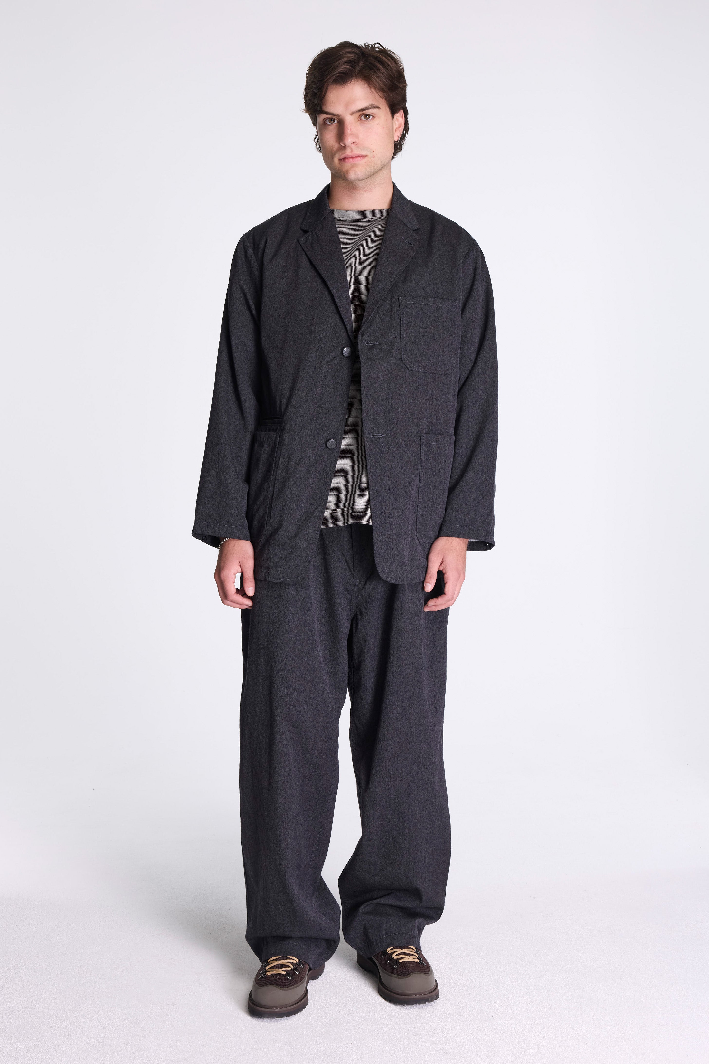 Wool Gabardine Club Jacket Charcoal