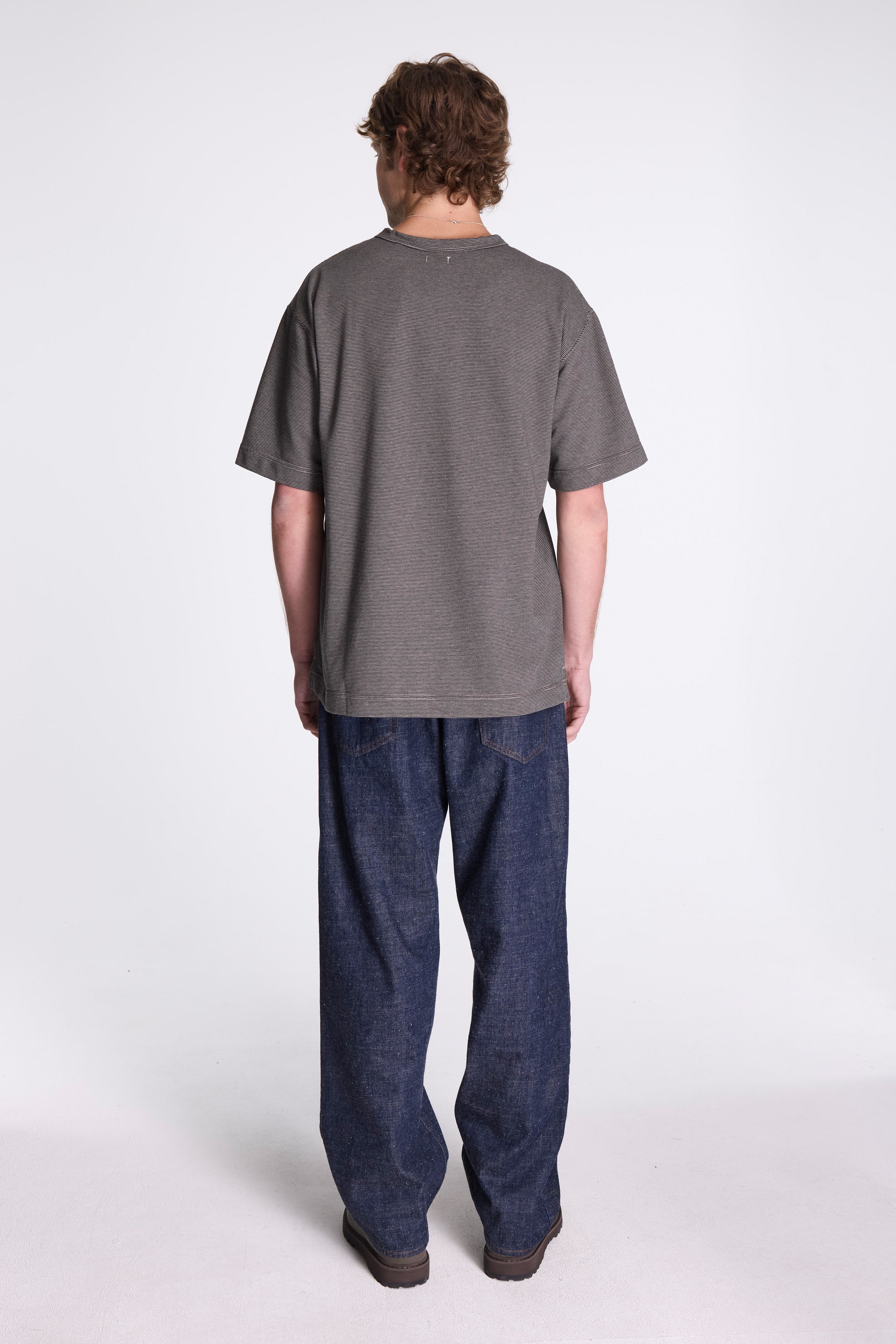 Micro Stripe Pocket Tee Black/Gray