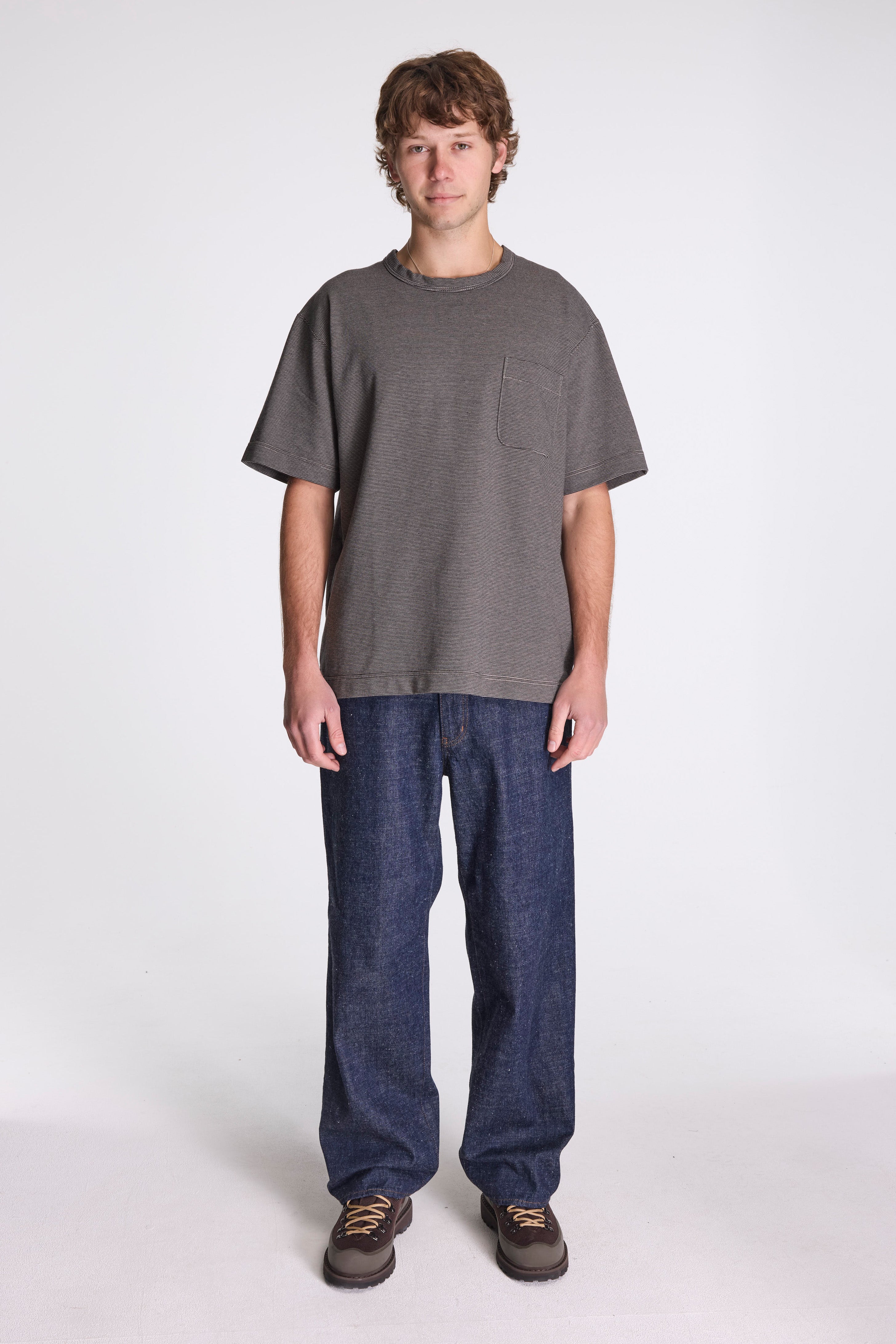 Micro Stripe Pocket Tee Black/Gray