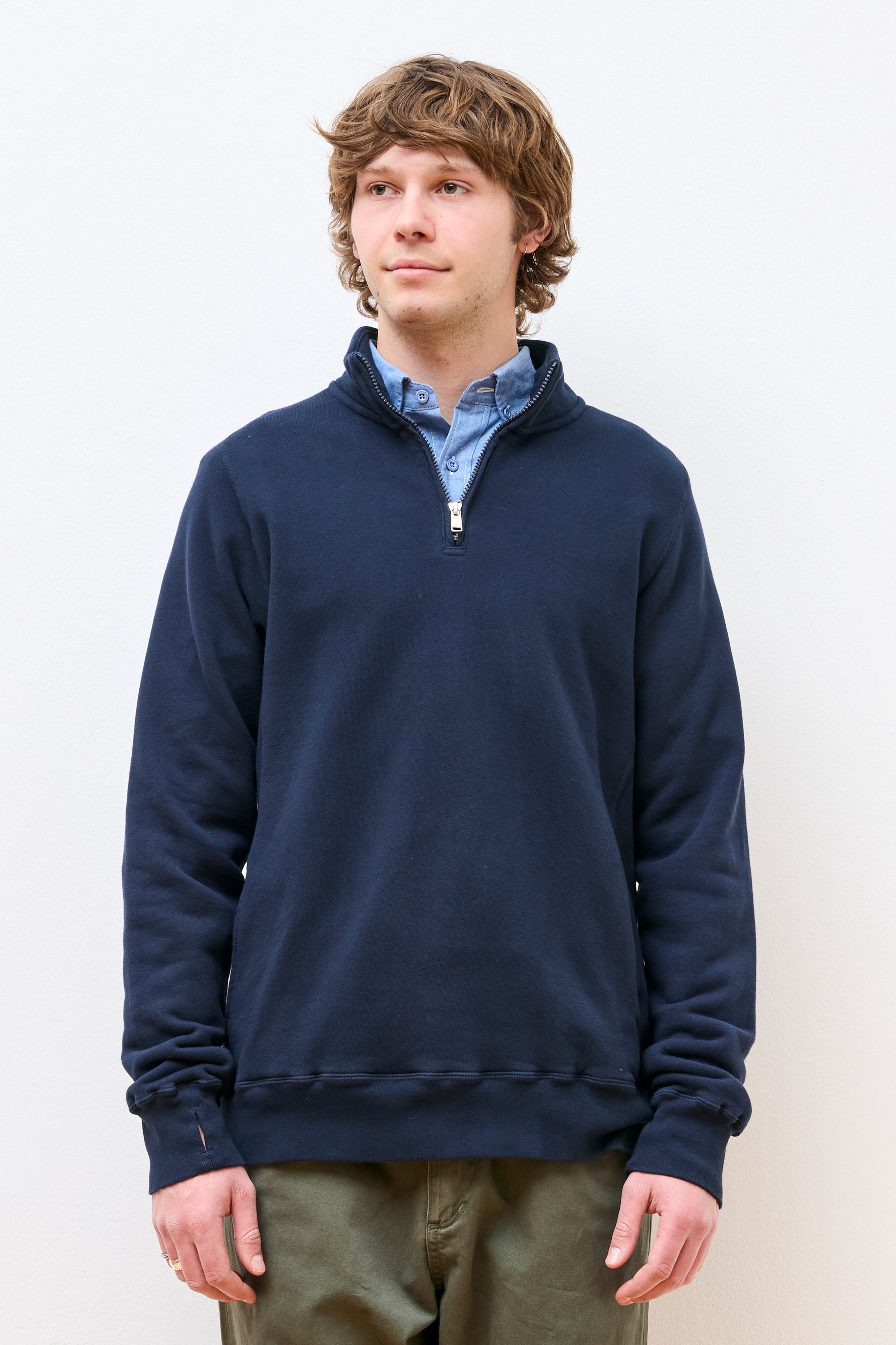 Mariner Half Zip Pullover
Cotton Sweat Overdyed Dk. Navy