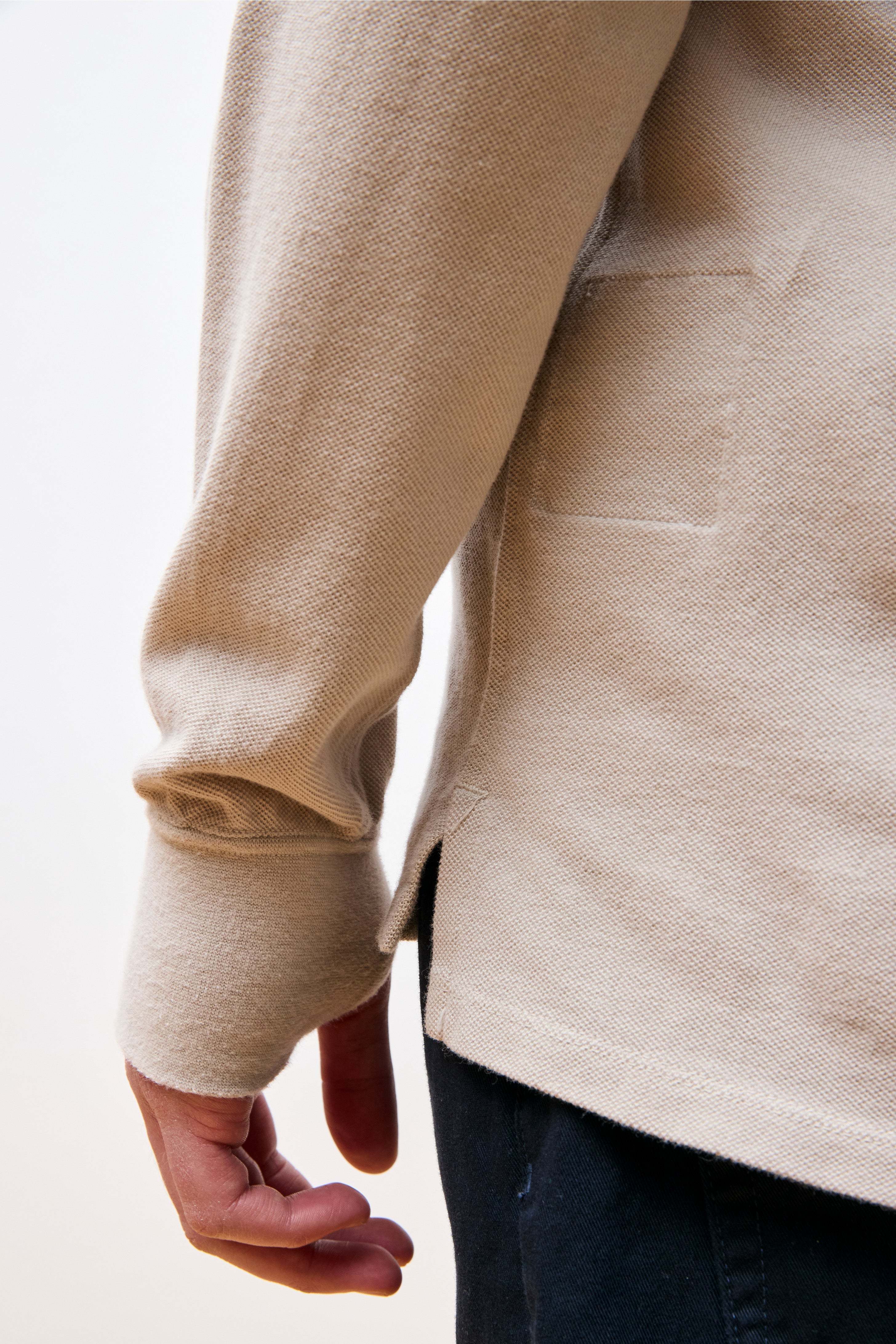 Officer L/S Polo Shirt
Cotton Pique Overdyed Ivory