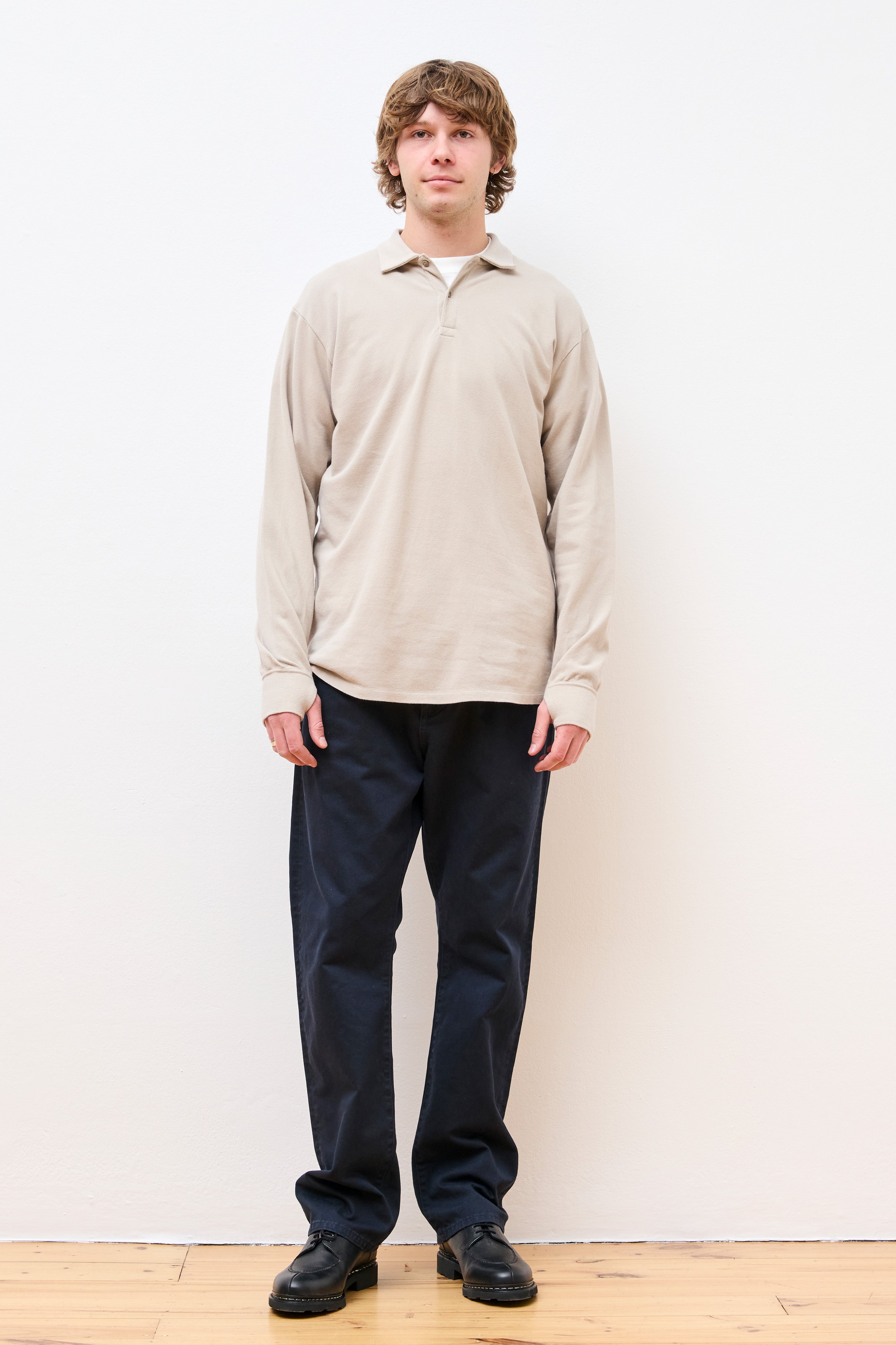 Officer L/S Polo Shirt
Cotton Pique Overdyed Ivory