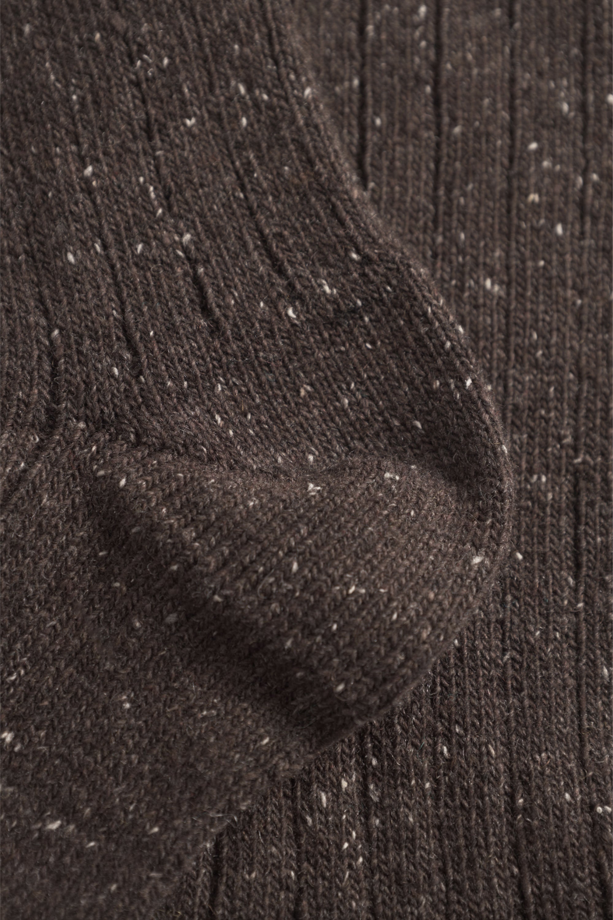 Bjarki Neps Wool Rib Sock Seal Brown
