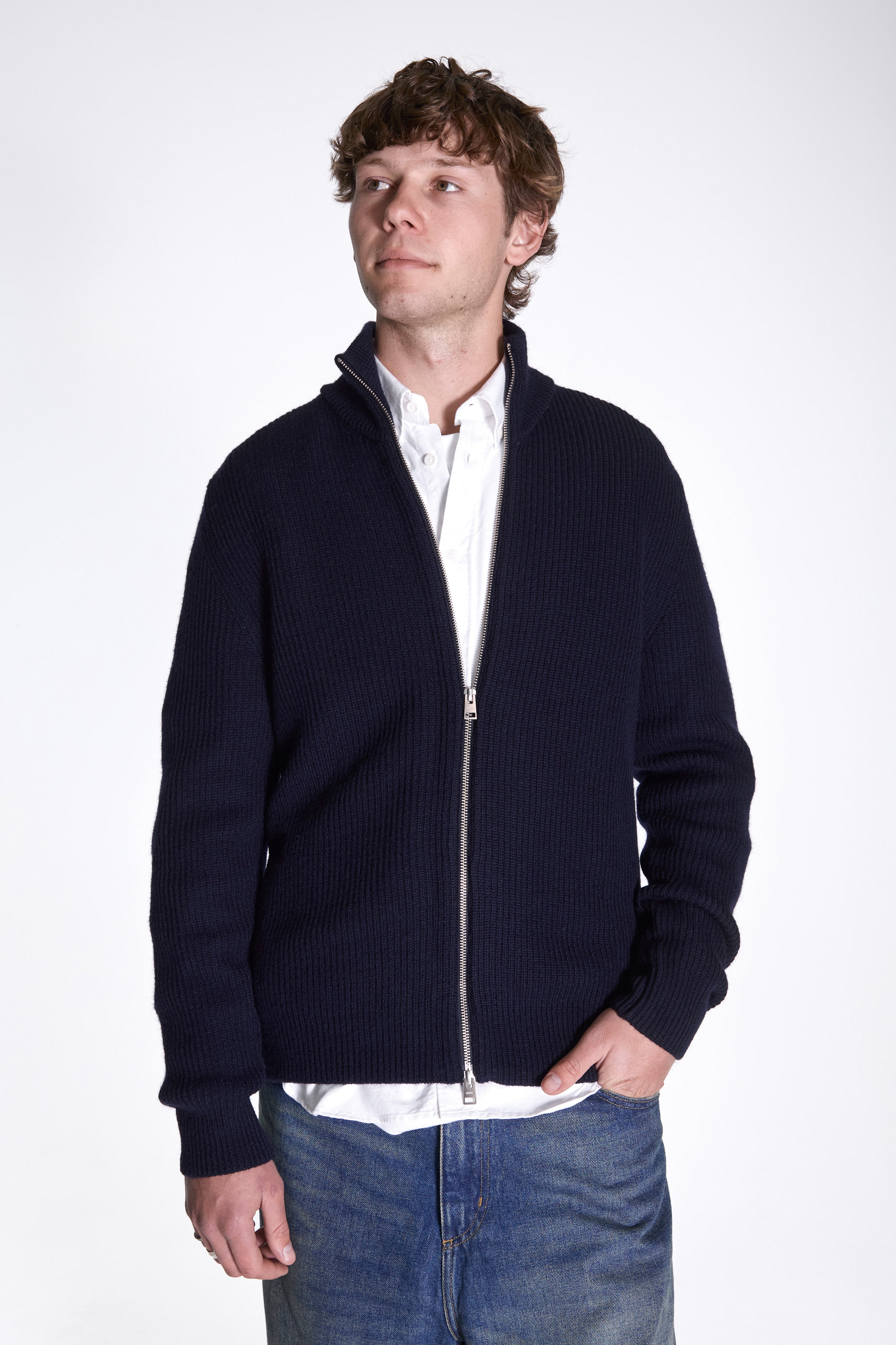 Hagen Cotton Wool Jacket Dark Navy