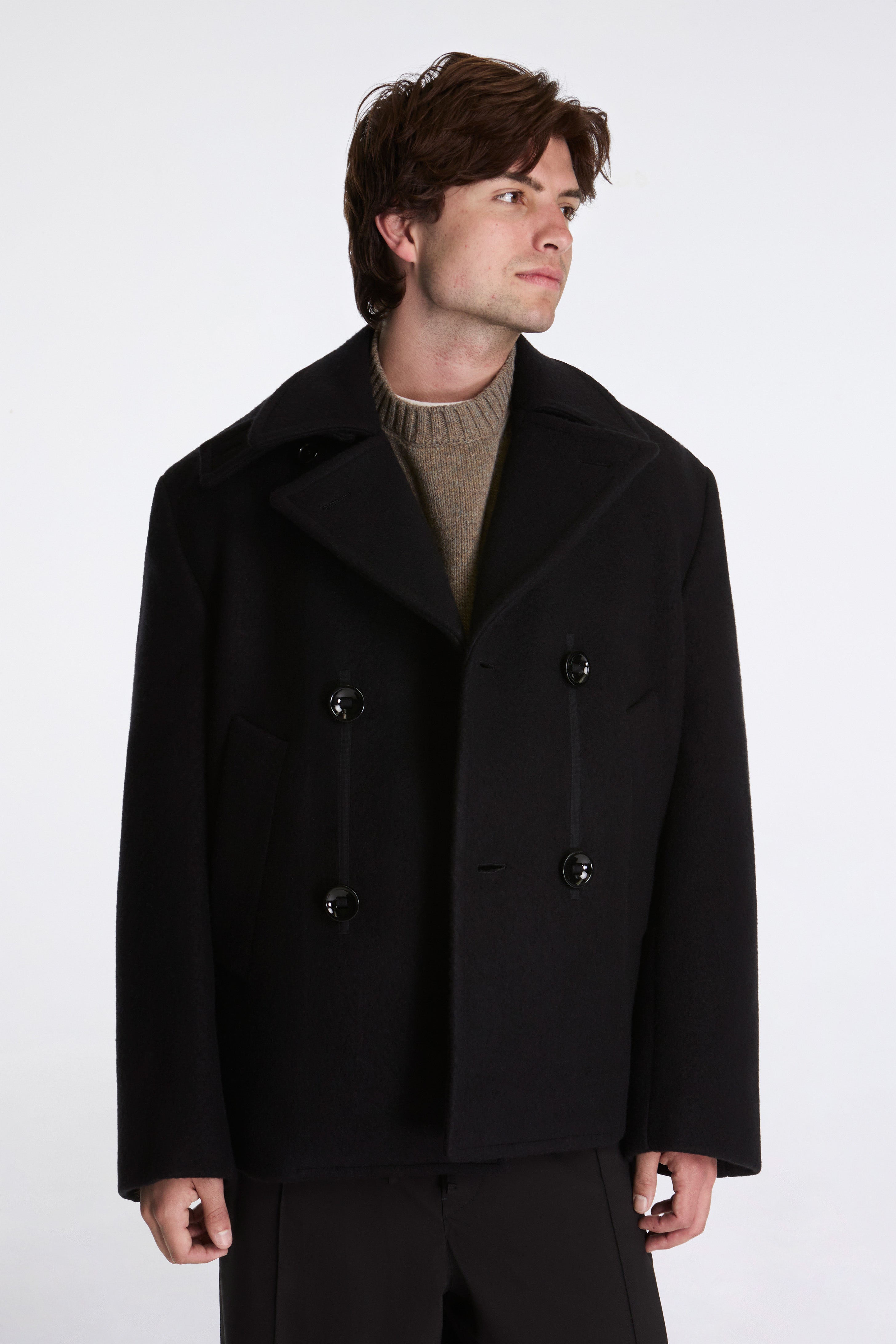 Wool Peacoat Black