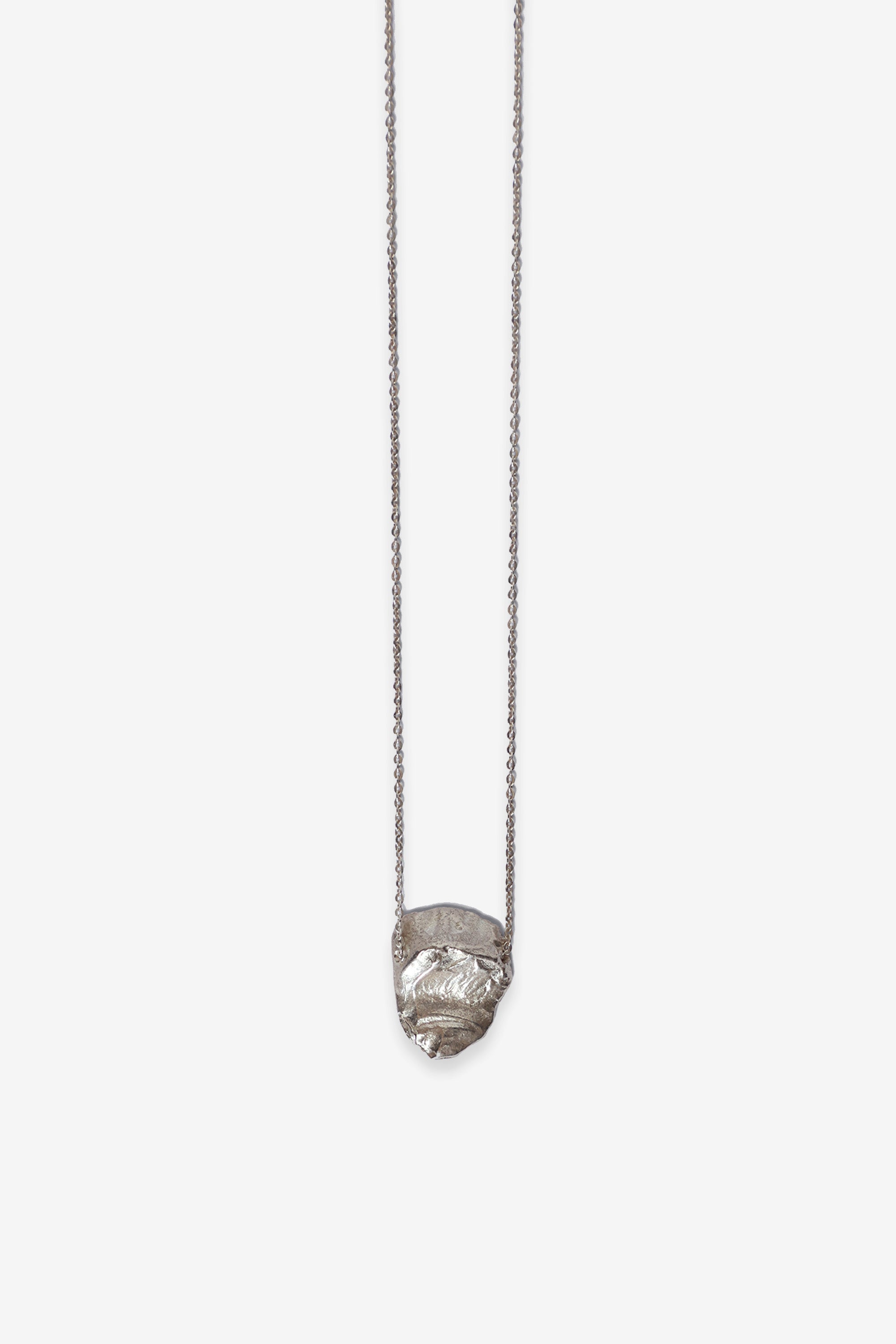 Rock Bead Necklace Silver
