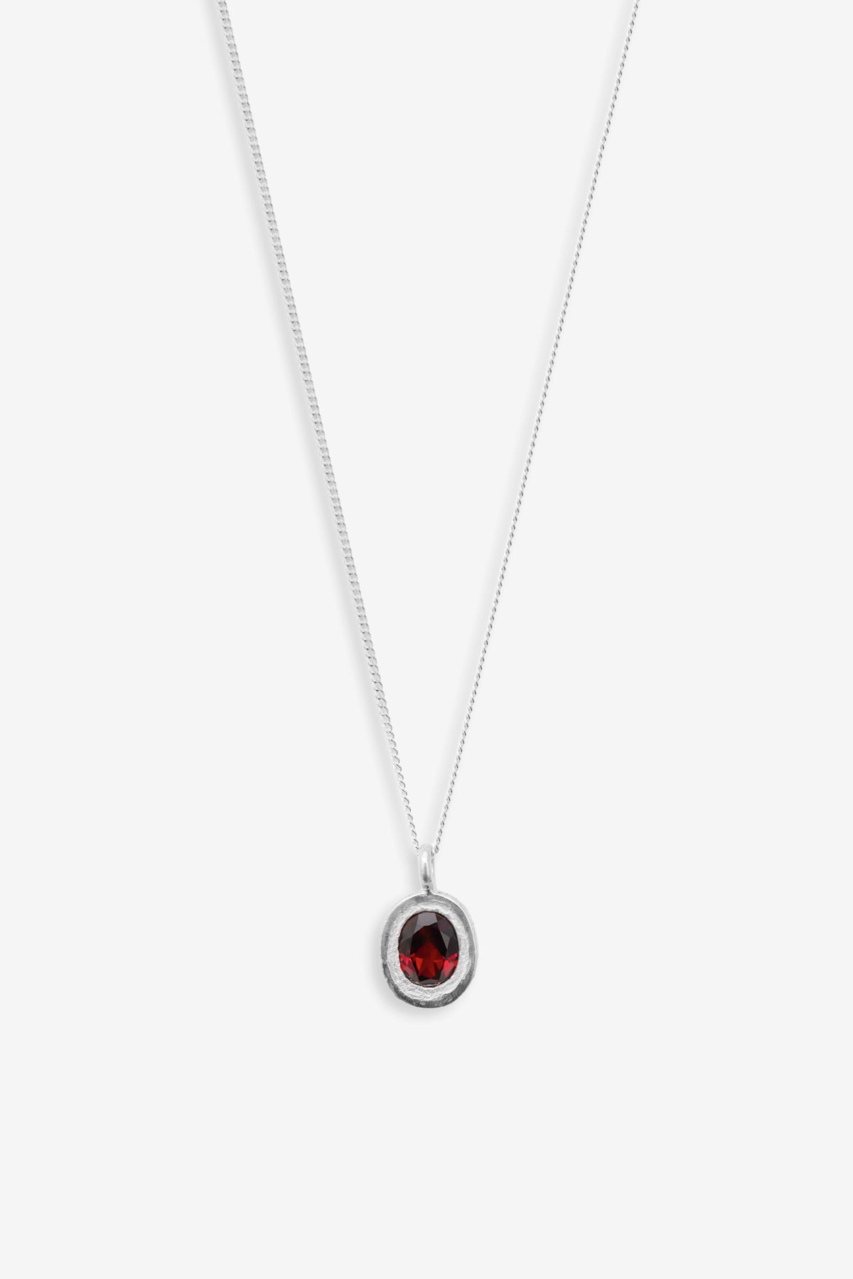 10X8 Crater Pendant 50Cm Silver 925 Silver
