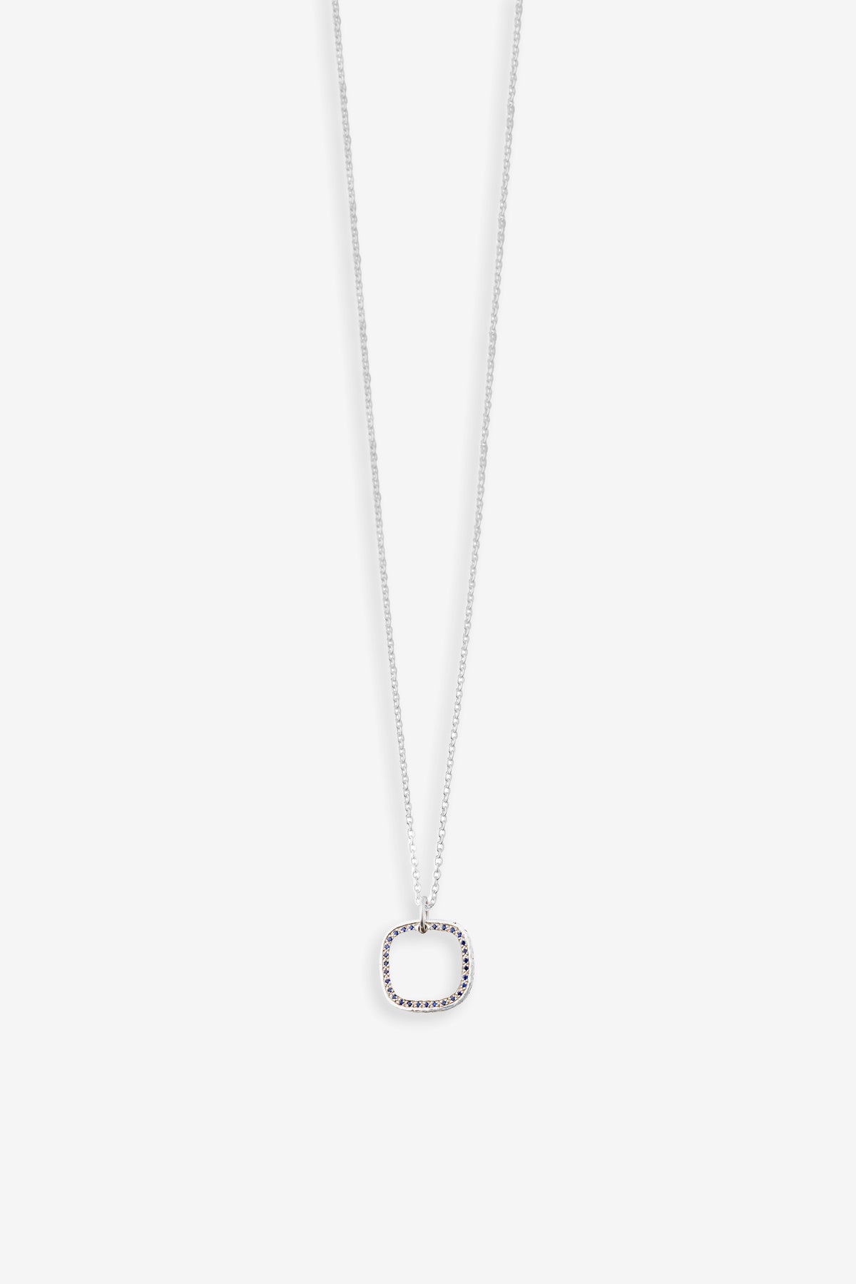 Sapphire Pave Pendant 50Cm Silver 925 Silver