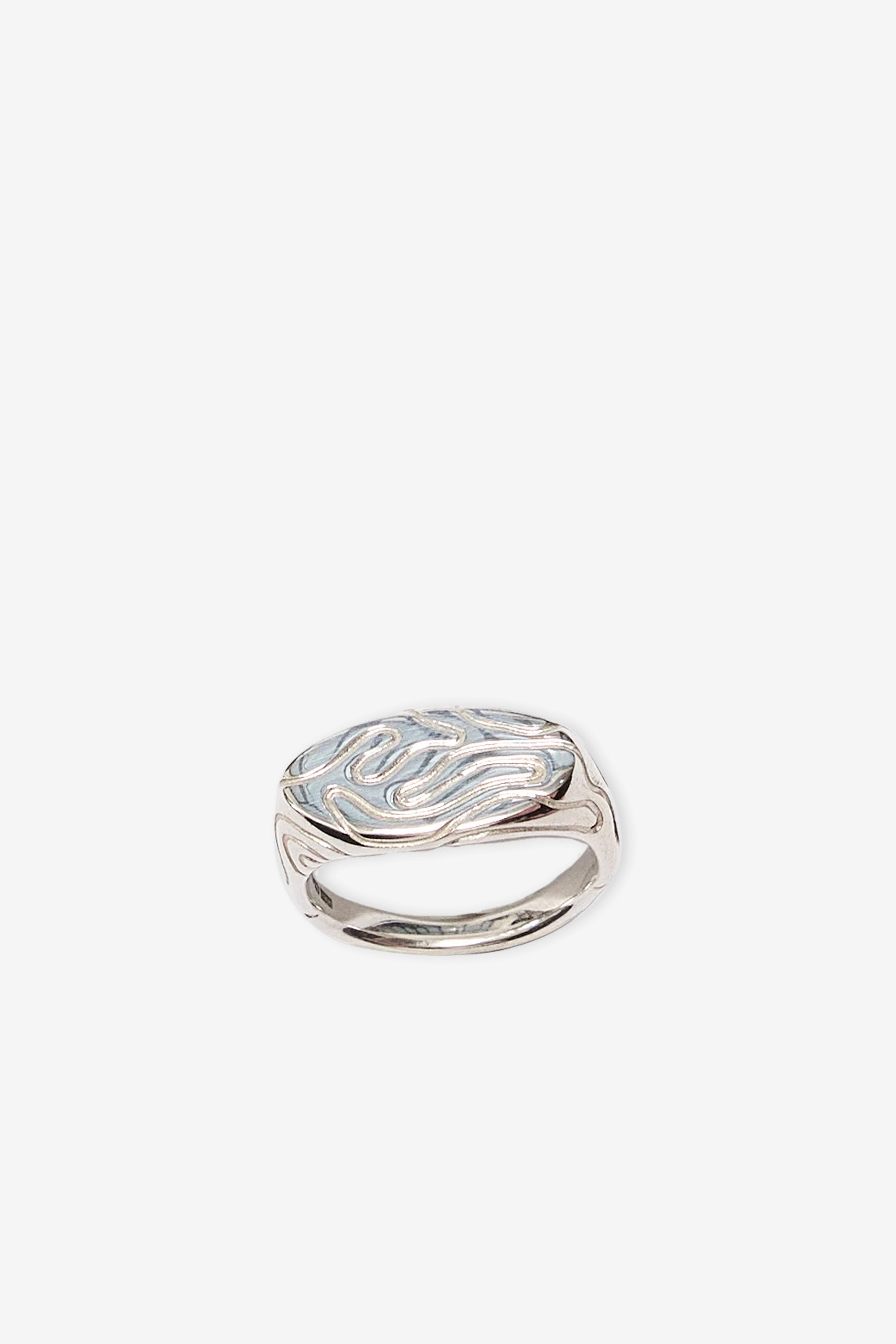 Oval Globe Signet Silver