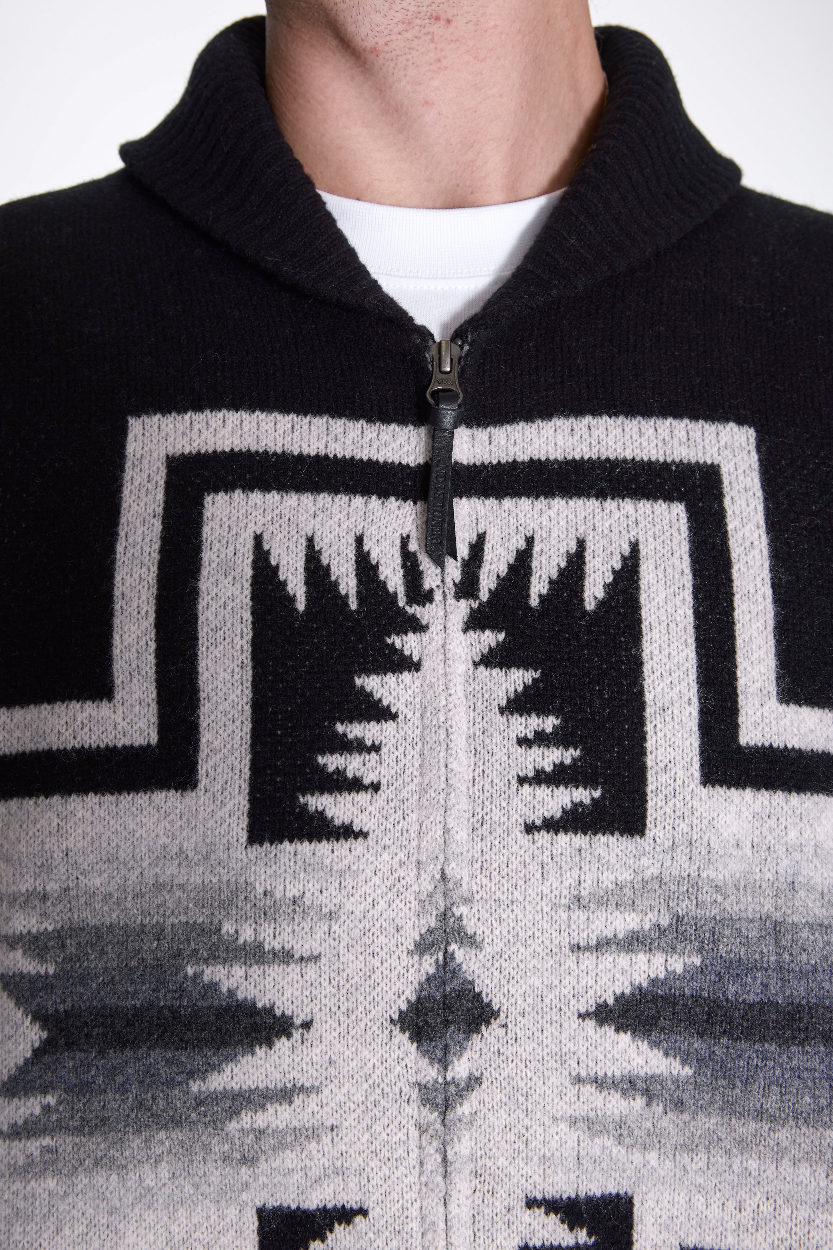 Harding Zip Lambswool Cardigan Harding Black Pearl