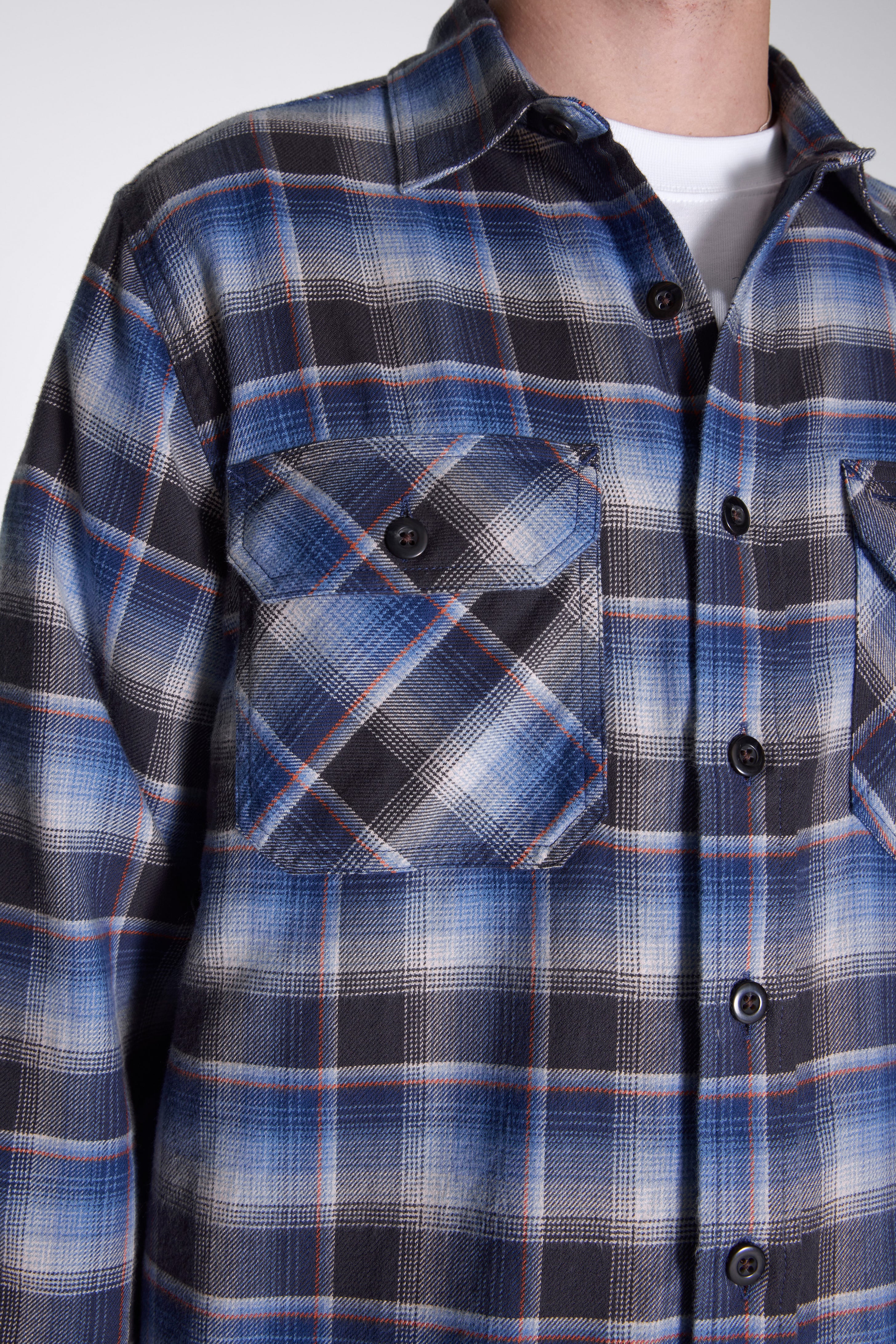 Burnside Shirt Charcoal/Blue Plaid