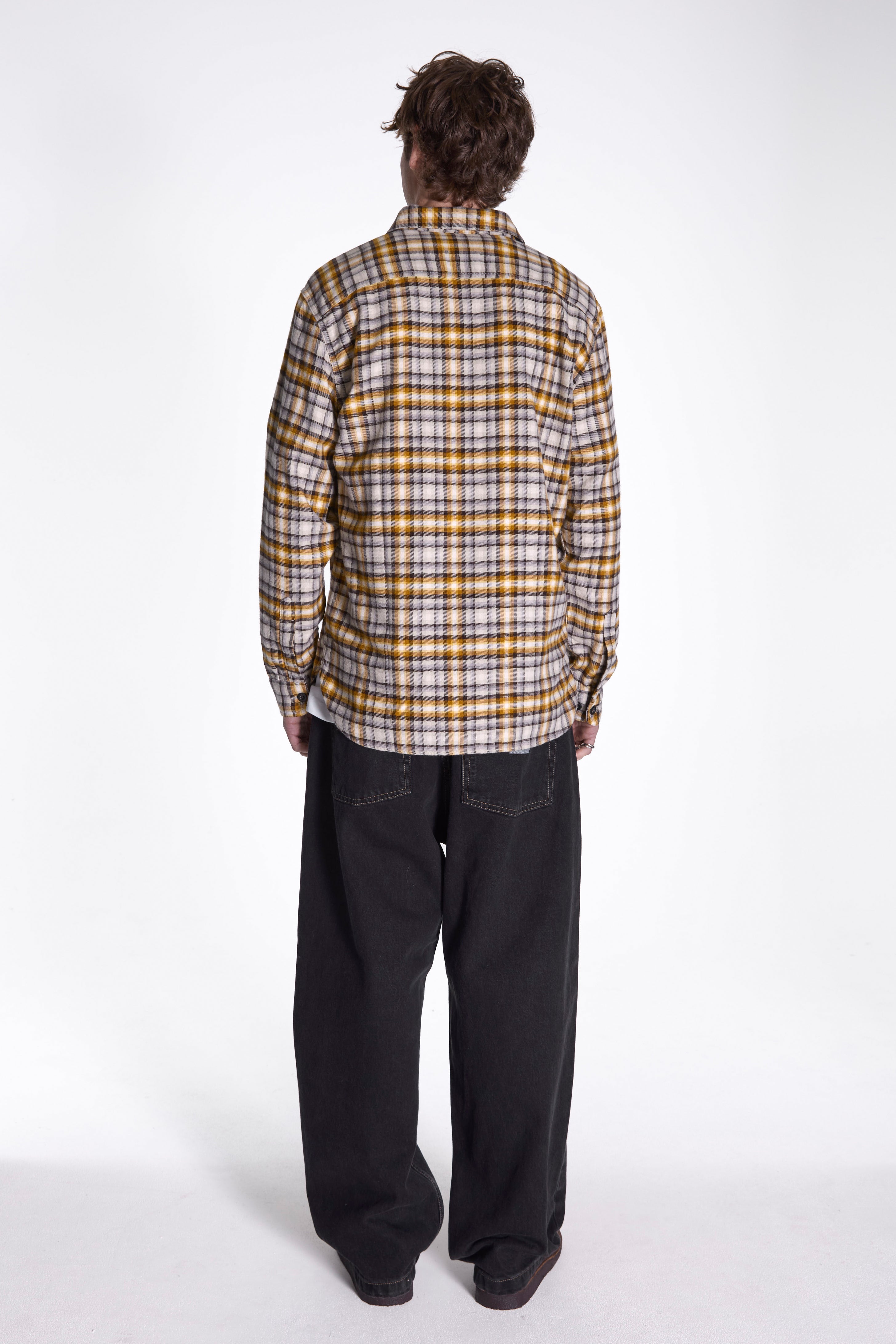 Burnside Shirt Grey/Gold Plaid