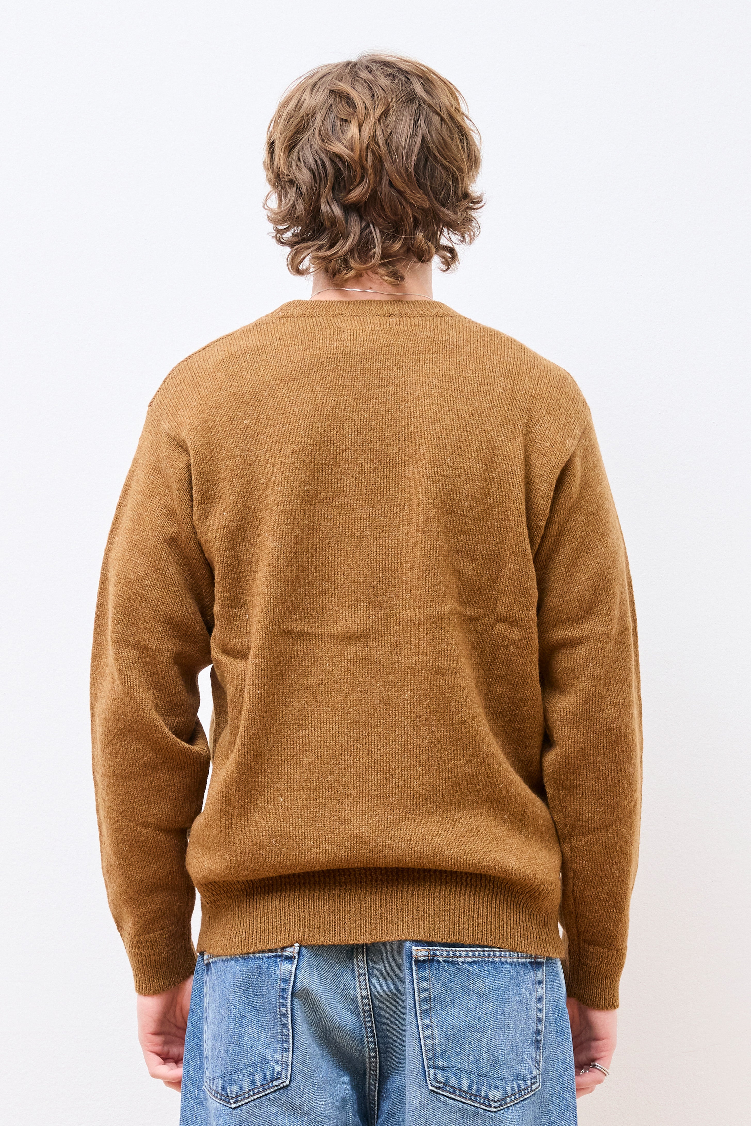 Shetland Wool Crew Carmel Heather