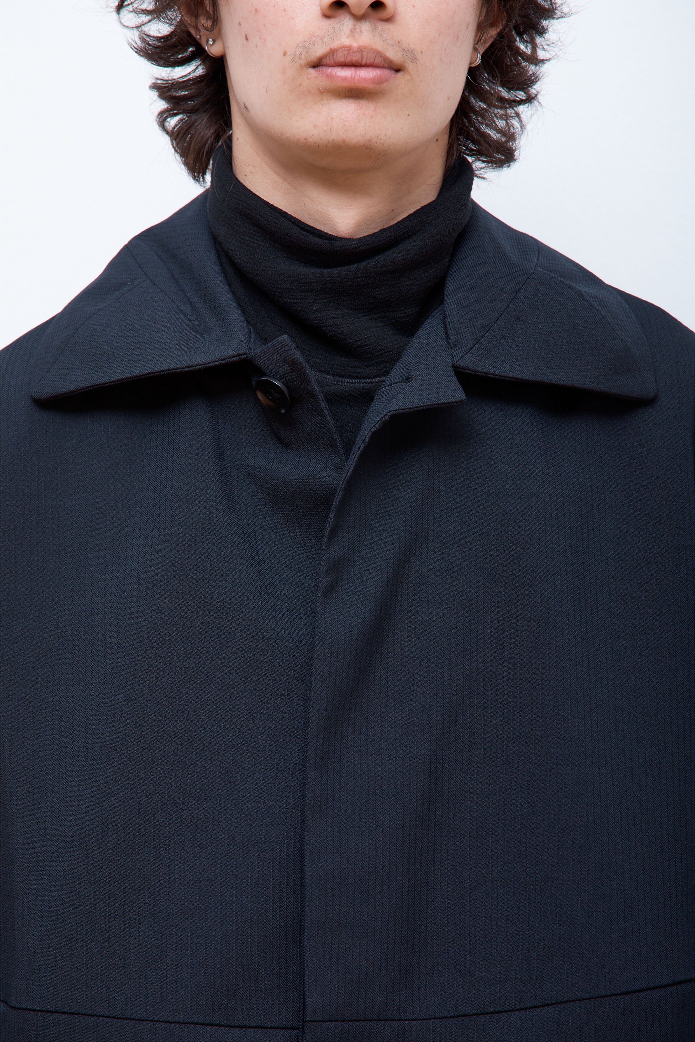 Resonance Pleat Coat Dark Navy