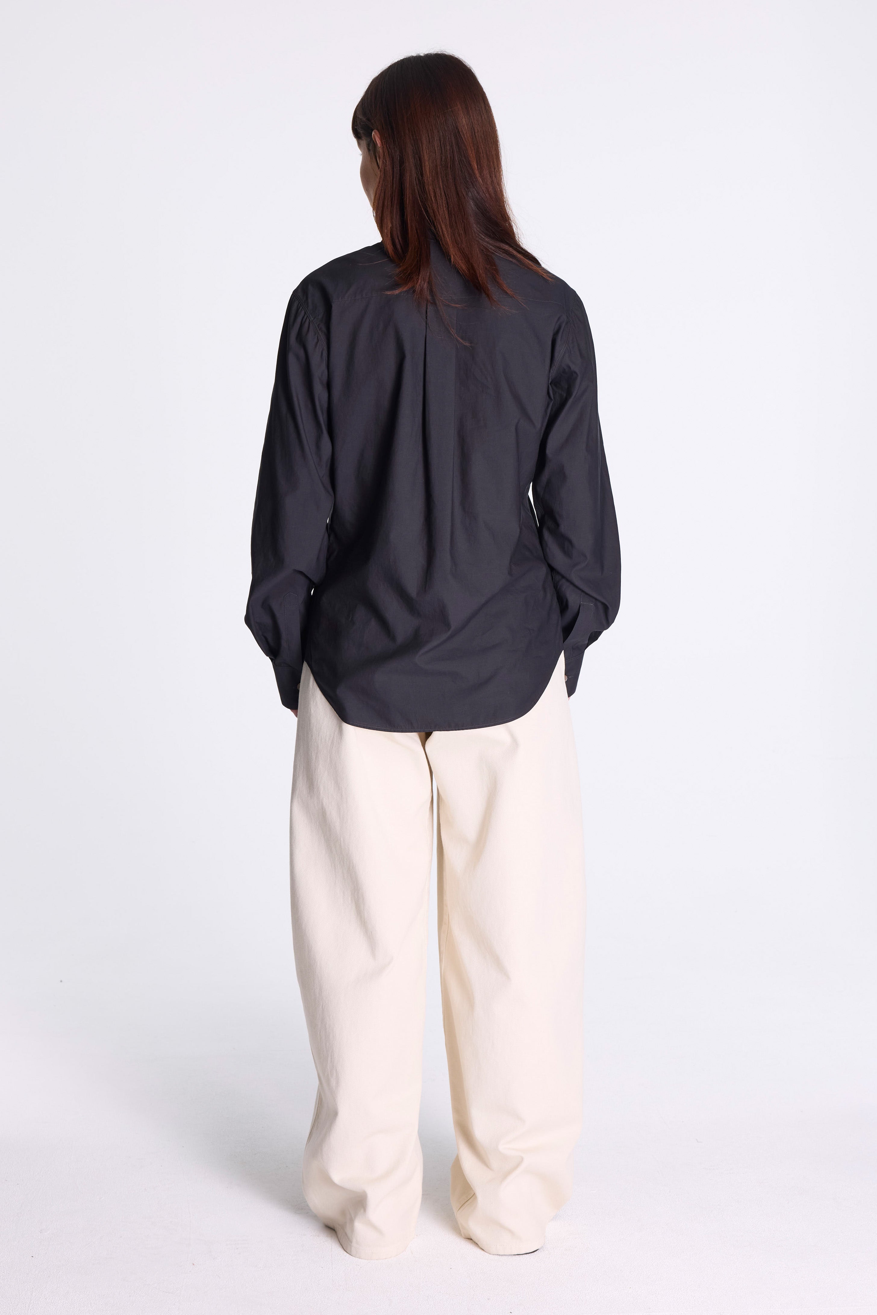 Pointed Collar Shirt Squid Ink