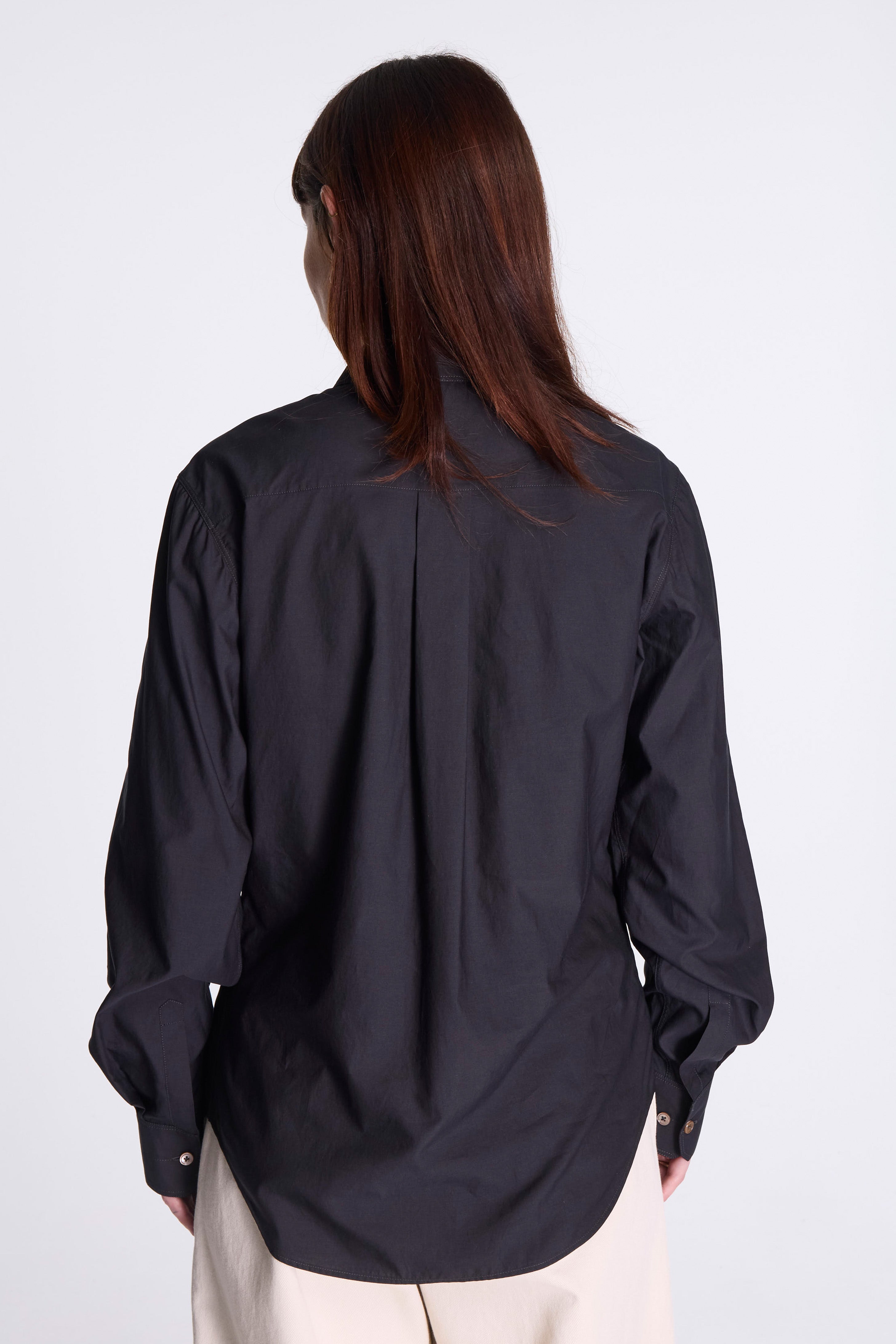 Pointed Collar Shirt Squid Ink