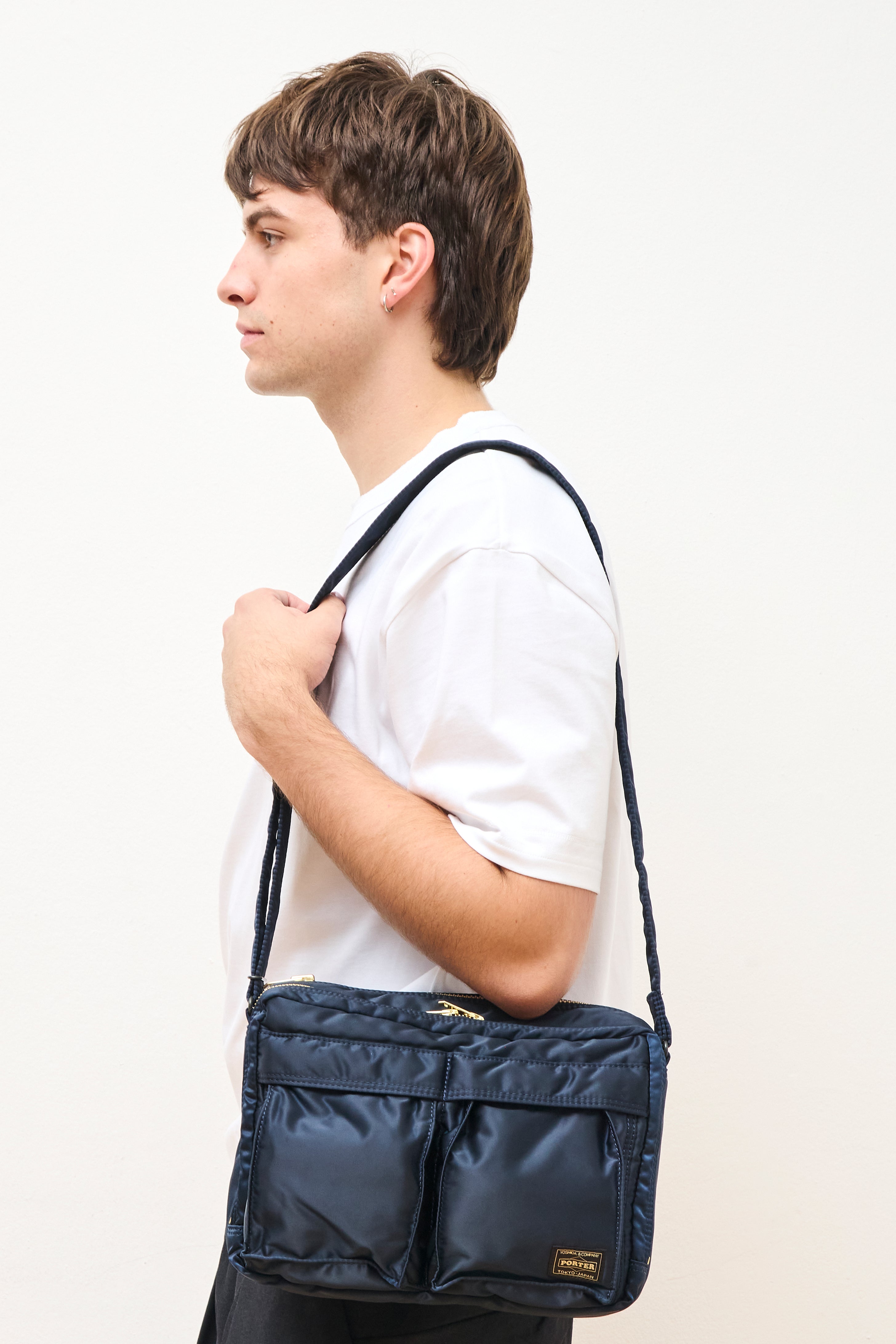 Tanker Large Sling Bag W Zip Navy