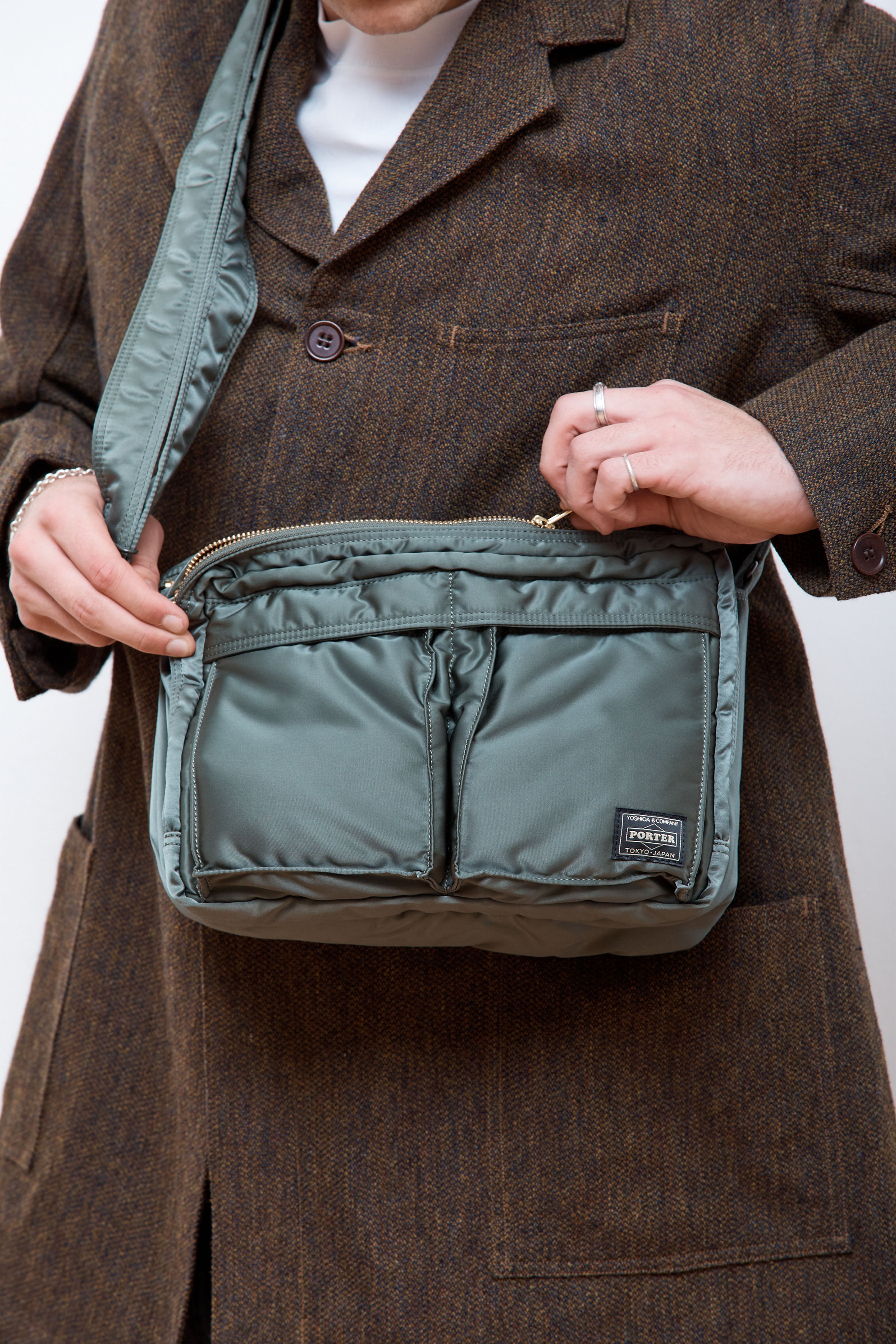 Tanker Sling Bag W Zip (L) Sage Green