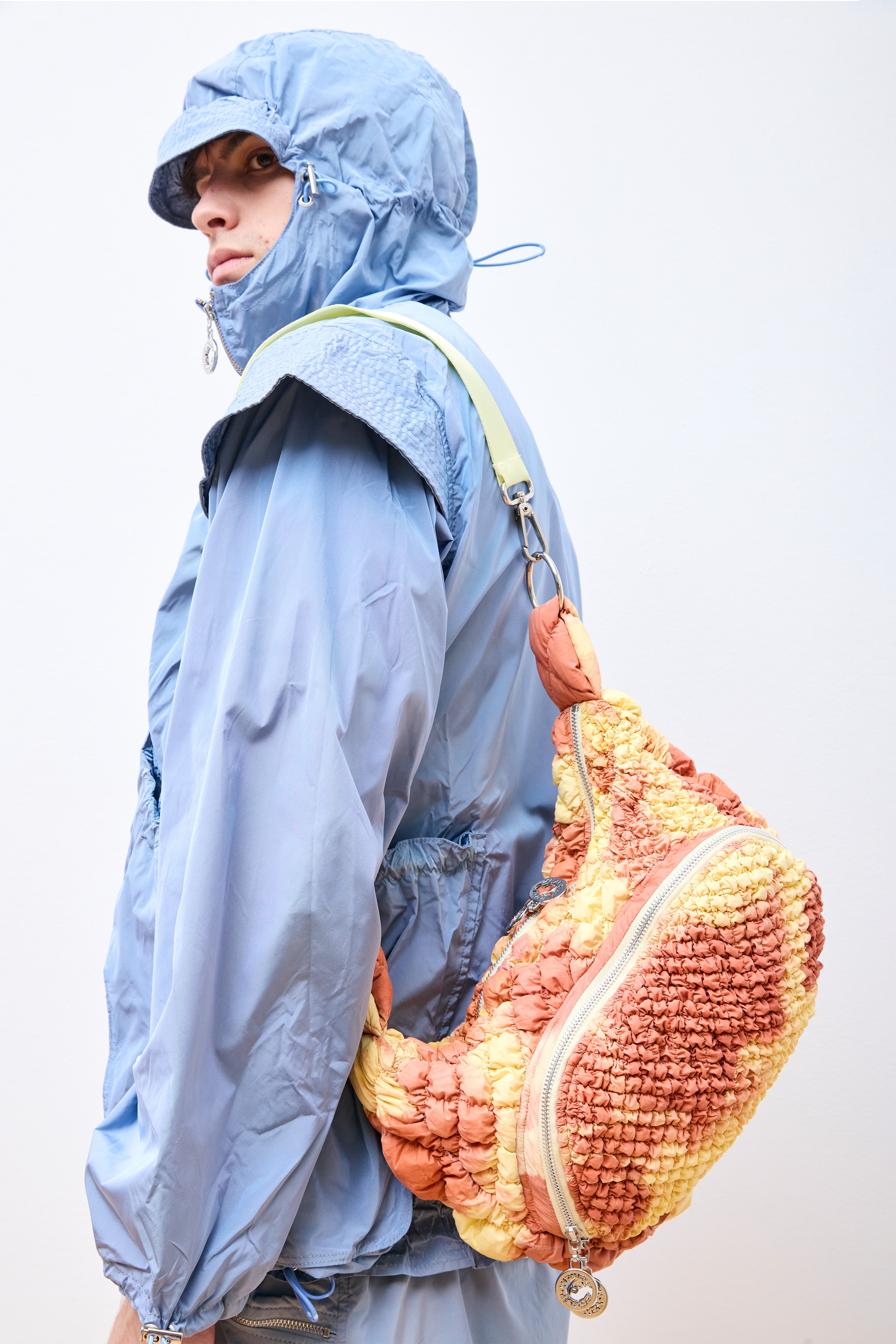 Quilted Handbag Orange/Light Yellow