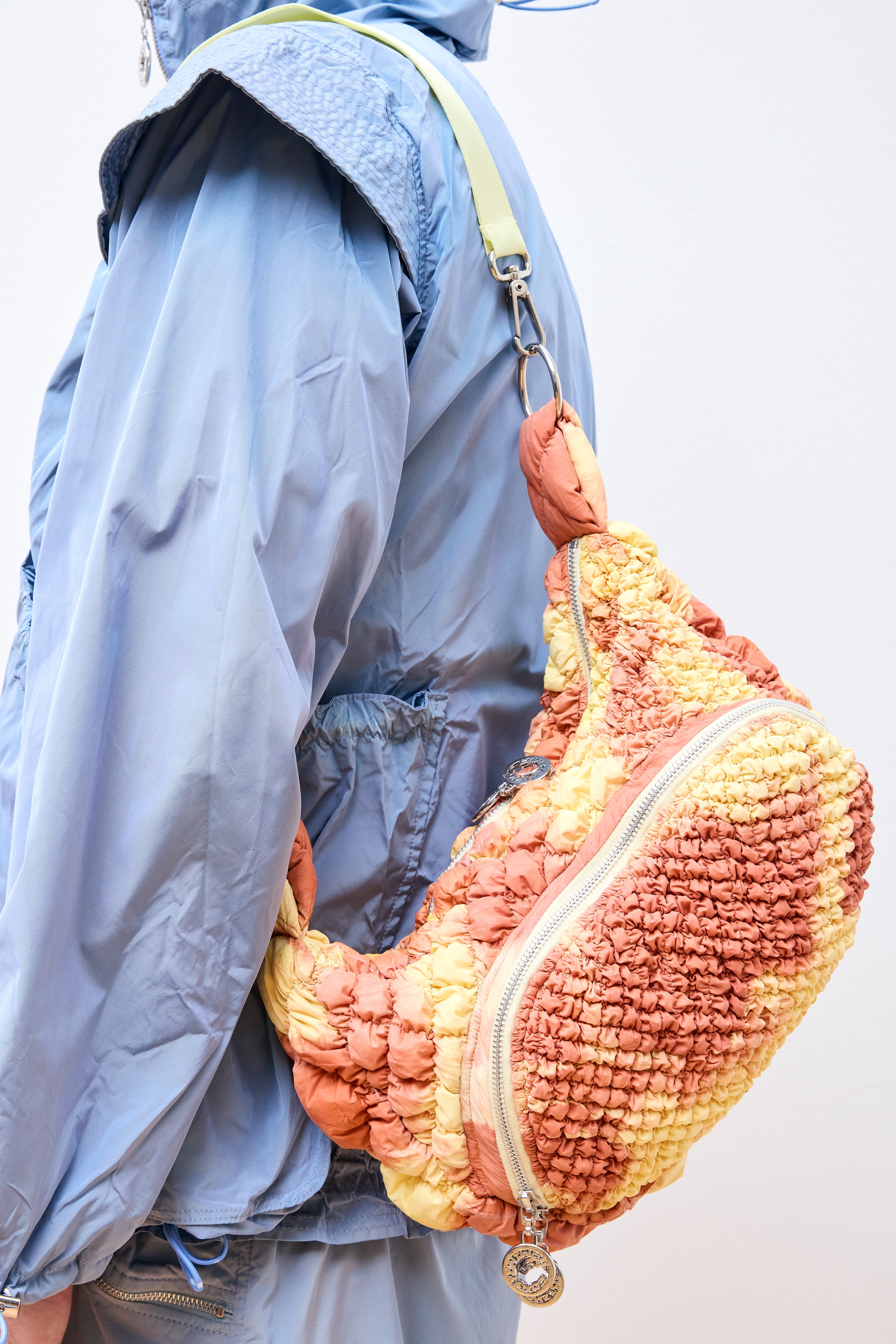 Quilted Handbag Orange/Light Yellow