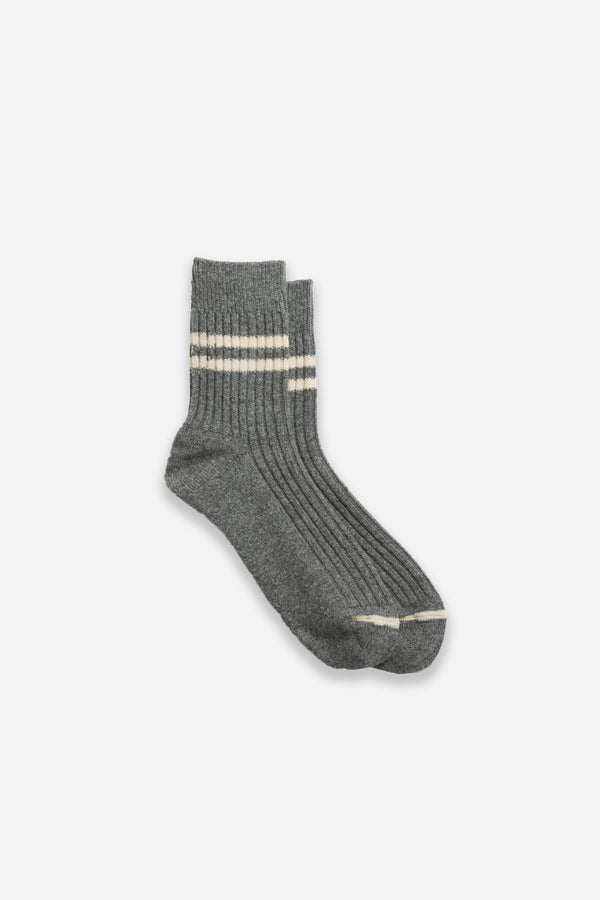 Merino Lambs Wool Stripe Socks Gray