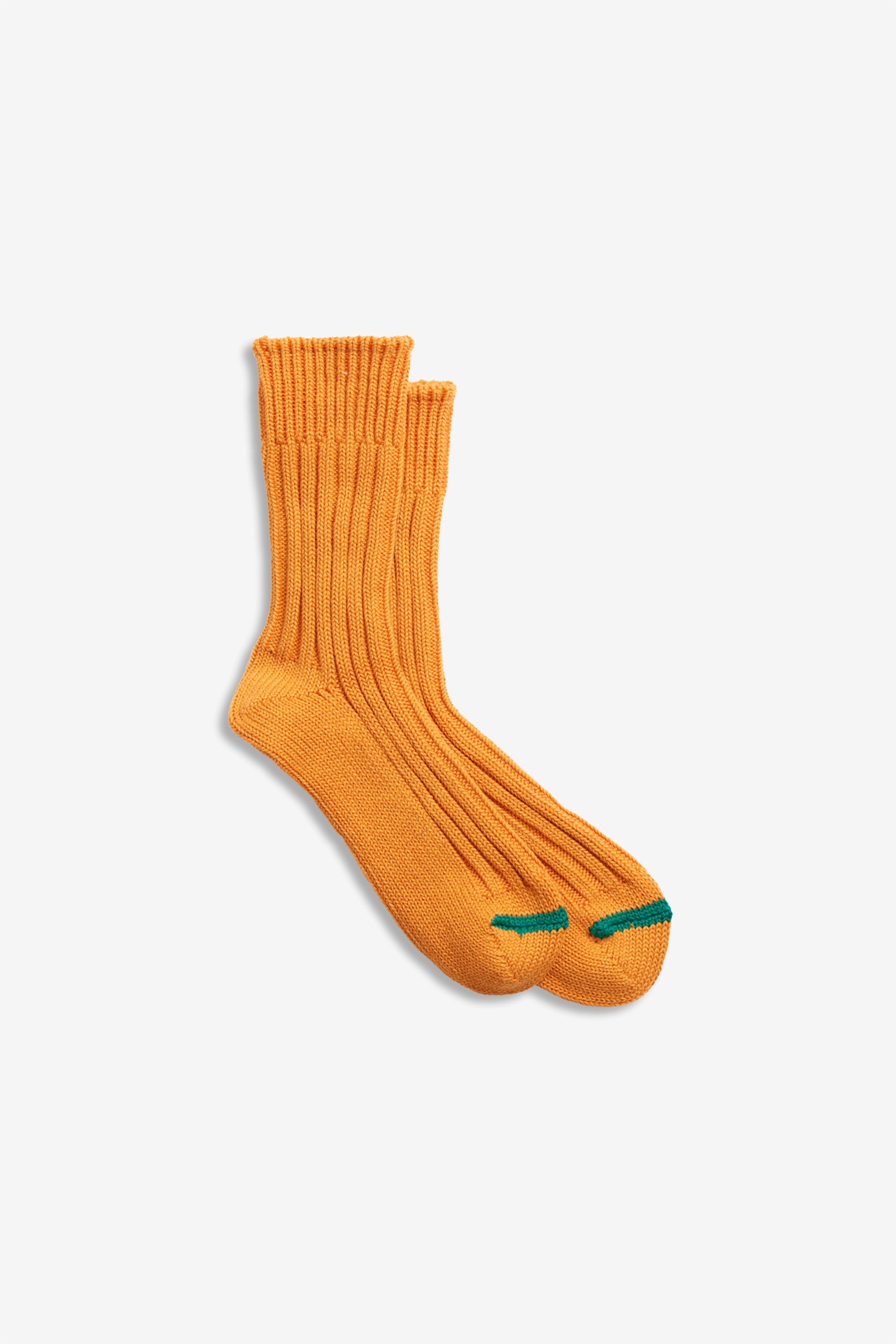 Chunky Ribbed Crew Socks Orange Peel