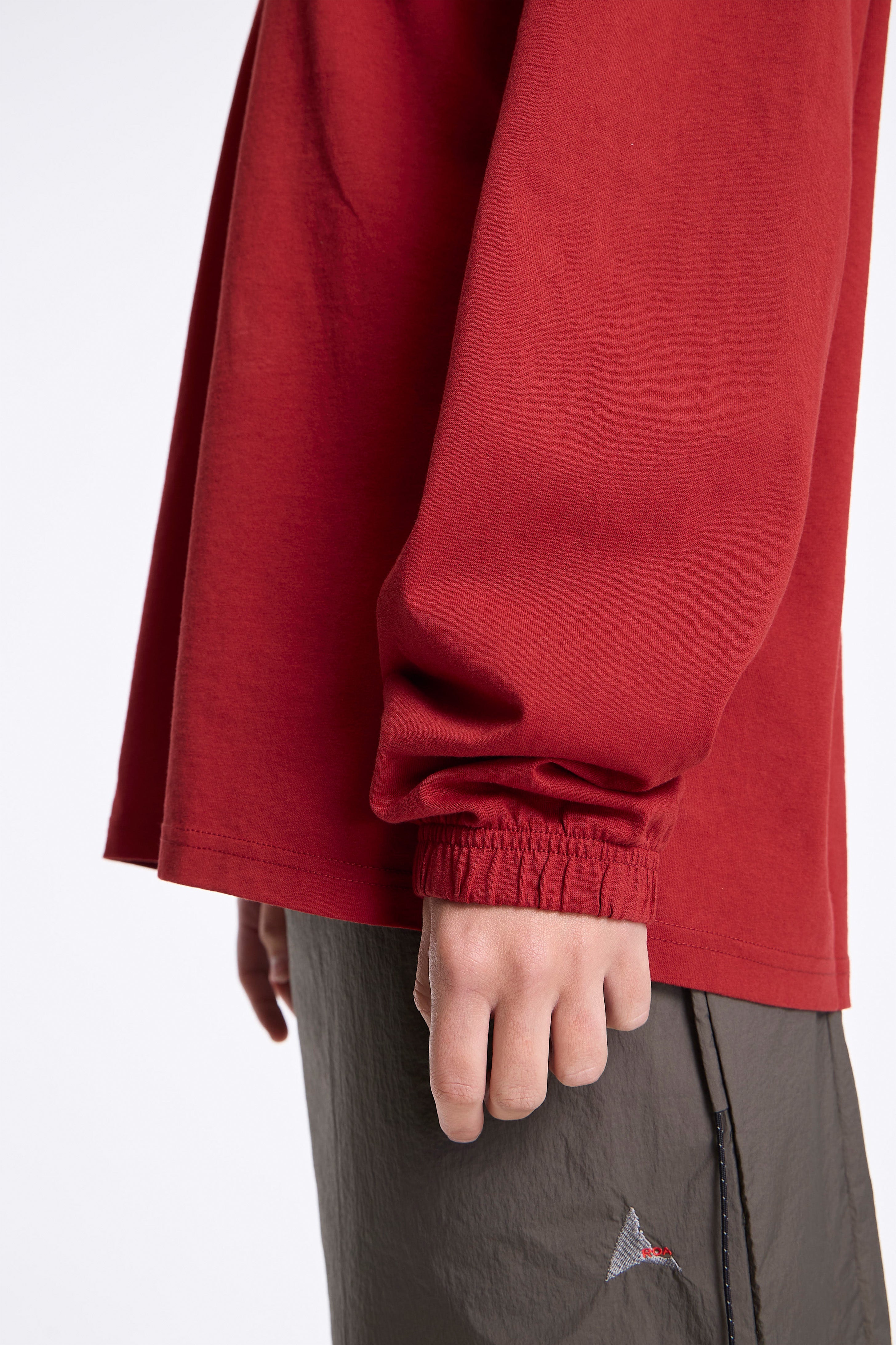 Logo Organic Long Sleeve Tee Dark Red