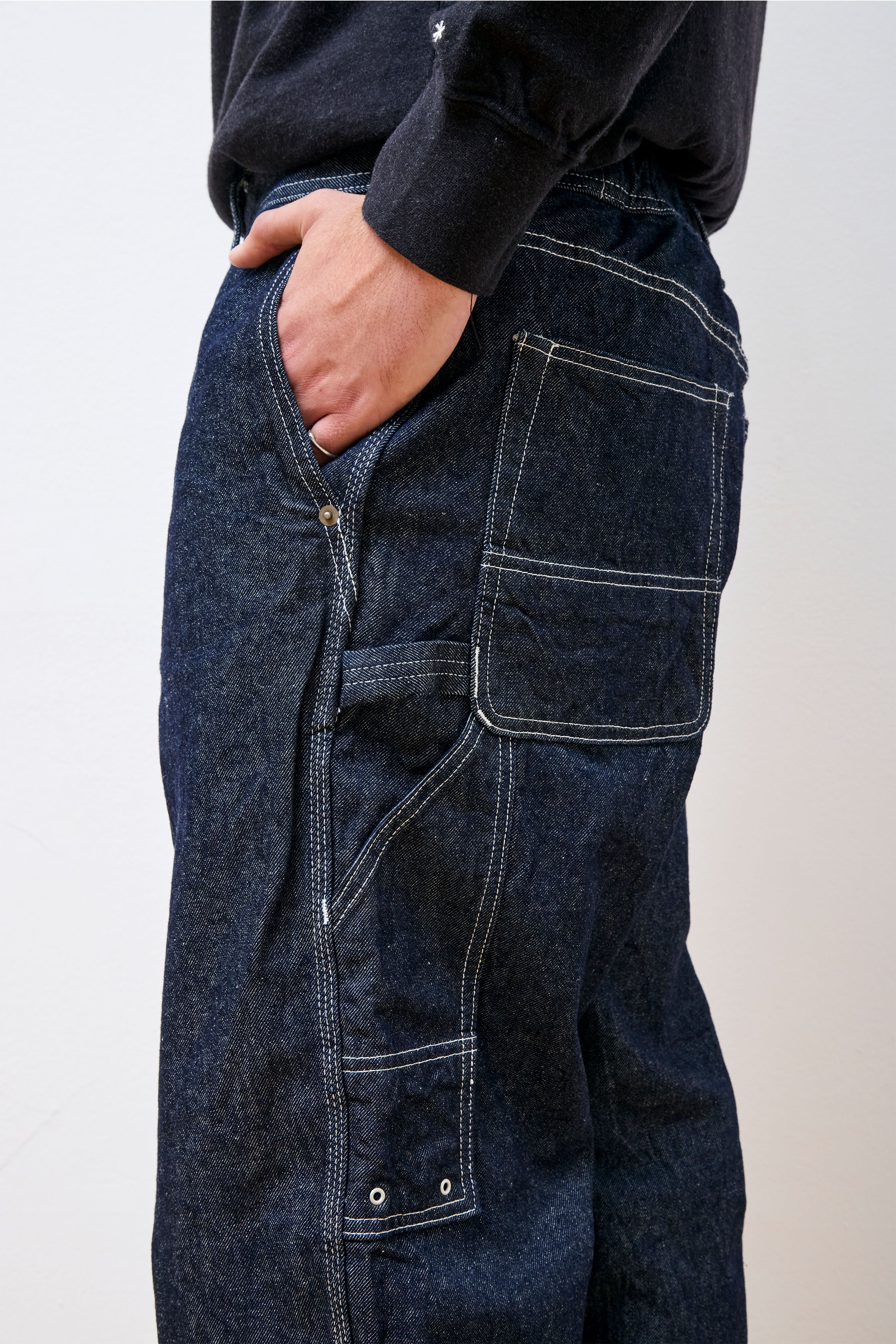 Recycled Cotton Denim Wide Pants Indigo