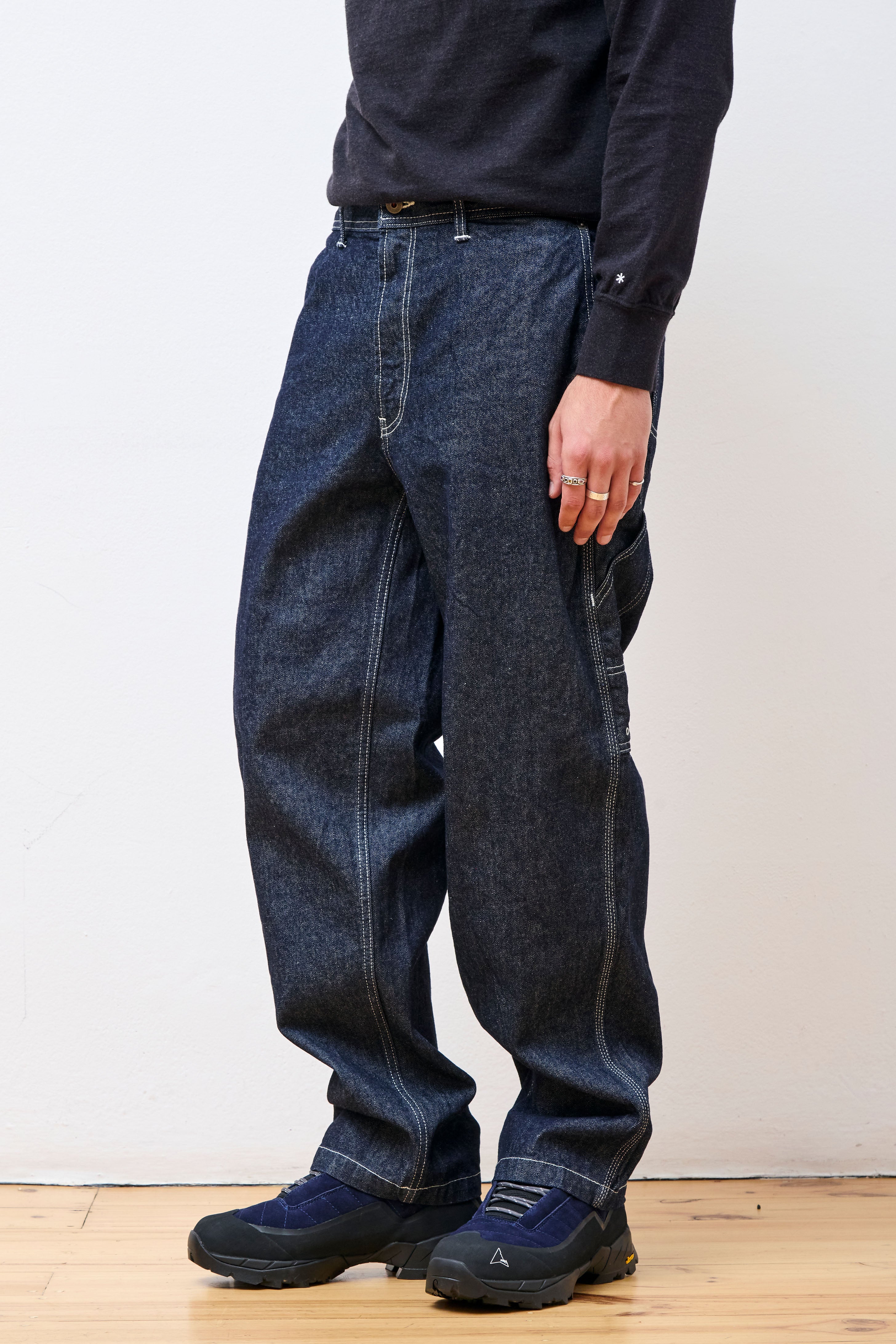 Recycled Cotton Denim Wide Pants Indigo