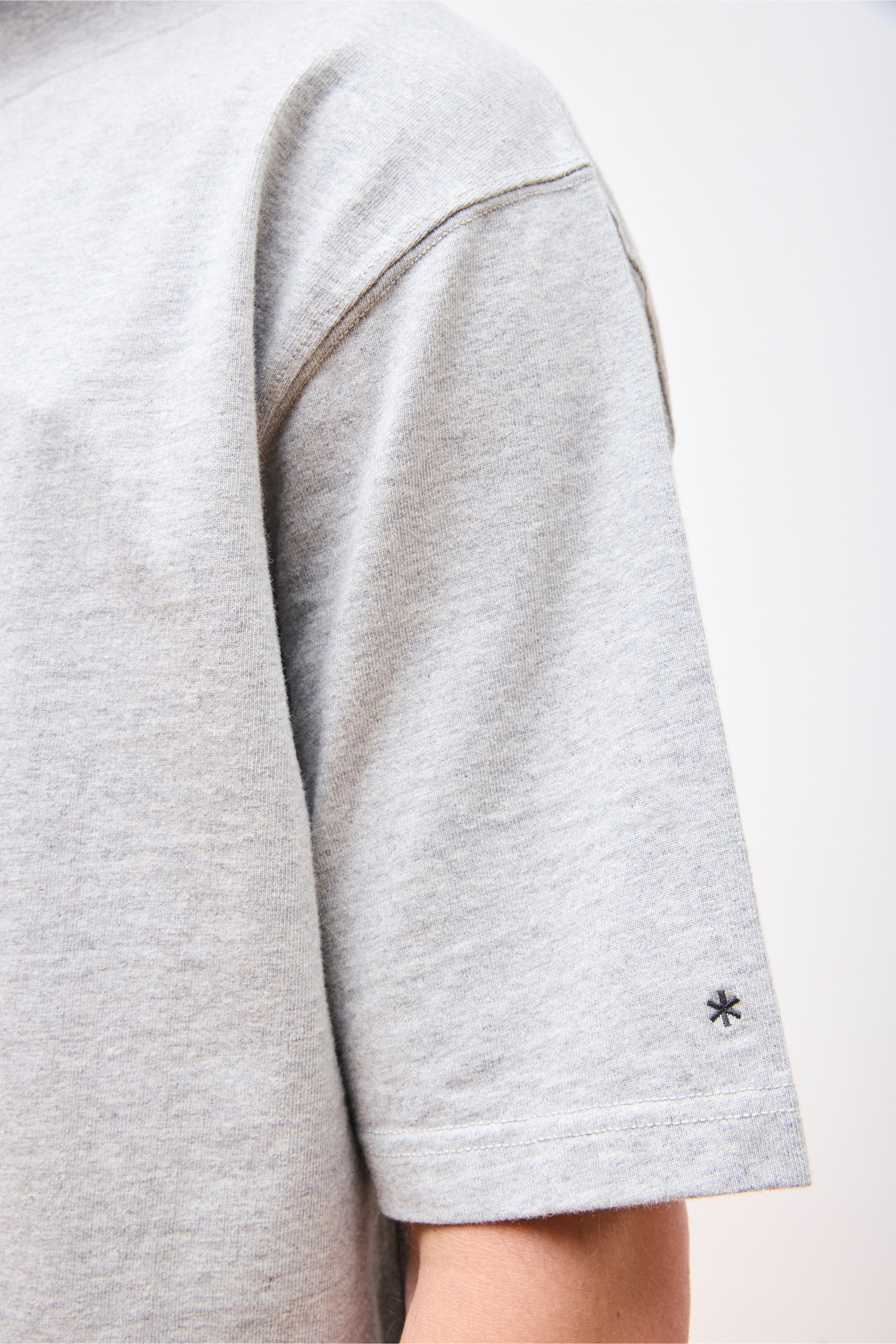 Recycled Cotton Mockneck T-Shirt M.Grey